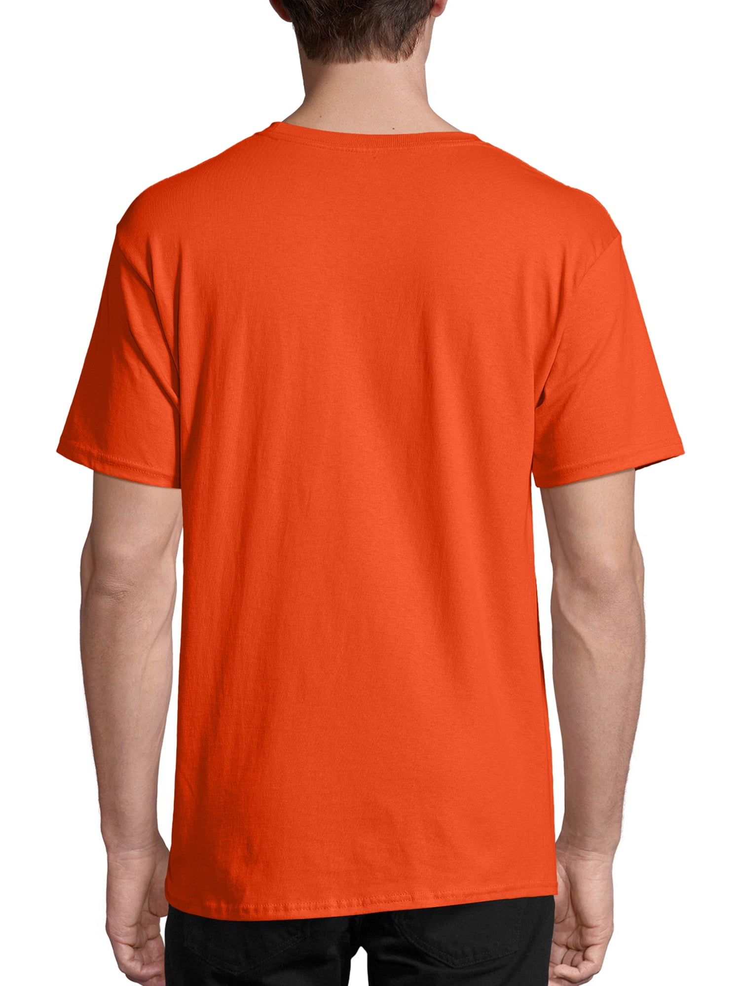 Hanes Essential-T Unisex Crew Neck Short Sleeve Cotton T-Shirt (Orange, XL) ur7di