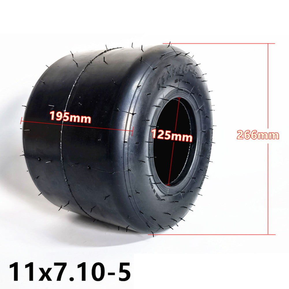 CAIJIEXI Go Kart Racing Tires Competitive Front and Rear Tubeless Rubber (11x7.10-5) lgg25