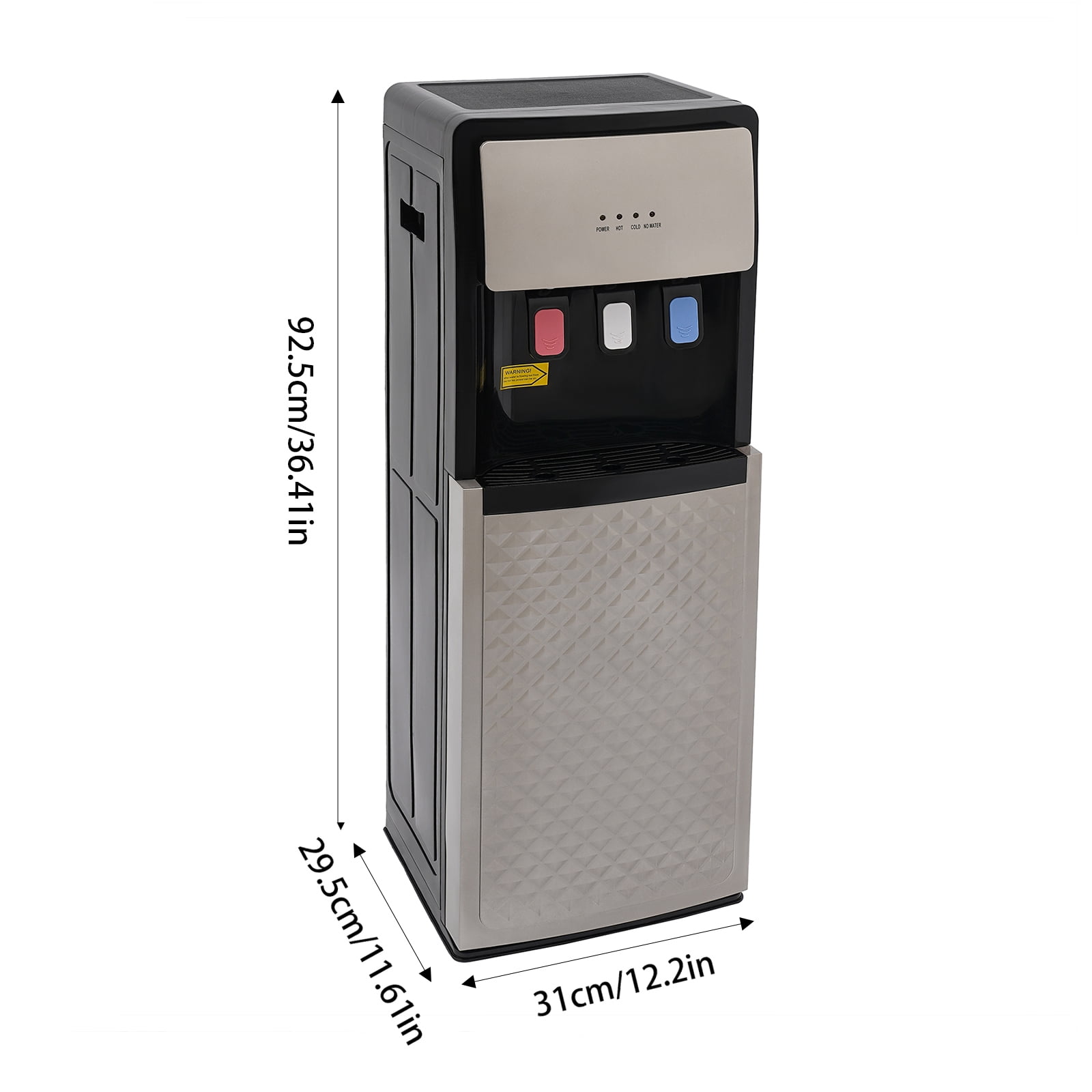 Generic Standing Water Dispenser, Bottom Loading Hot and Cold Water Cooler with 3 Temperature Settings (Silver, 1 Unit) 1gxdu - Image 2