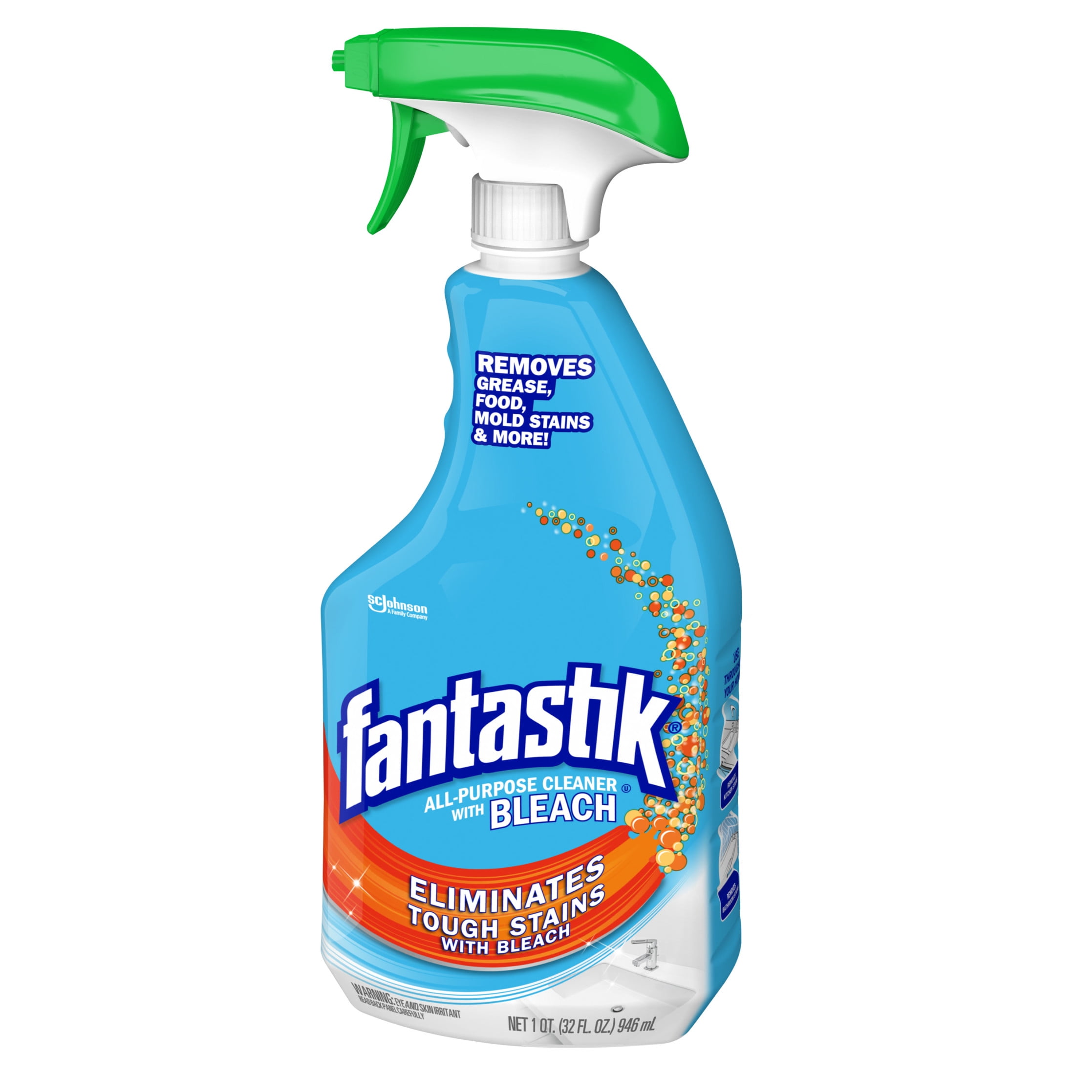 Fantastik All-Purpose Cleaner with Bleach, Heavy-Duty Multi-Surface Disinfectant (32 fl oz) fqr5b