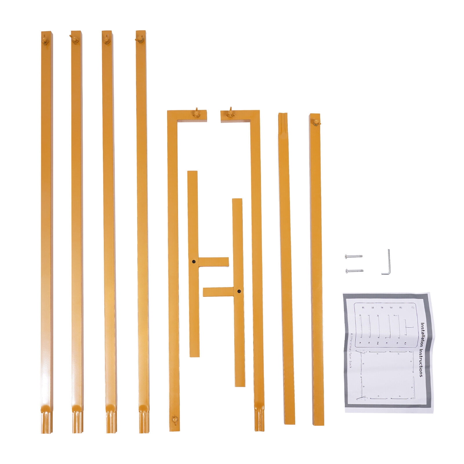Fetcoi Wedding Arch Backdrop Stand, Heavy-duty Metal Frame for Flowers and Balloons (Gold, 6.6 ft x 4.9 ft) 9ylsw