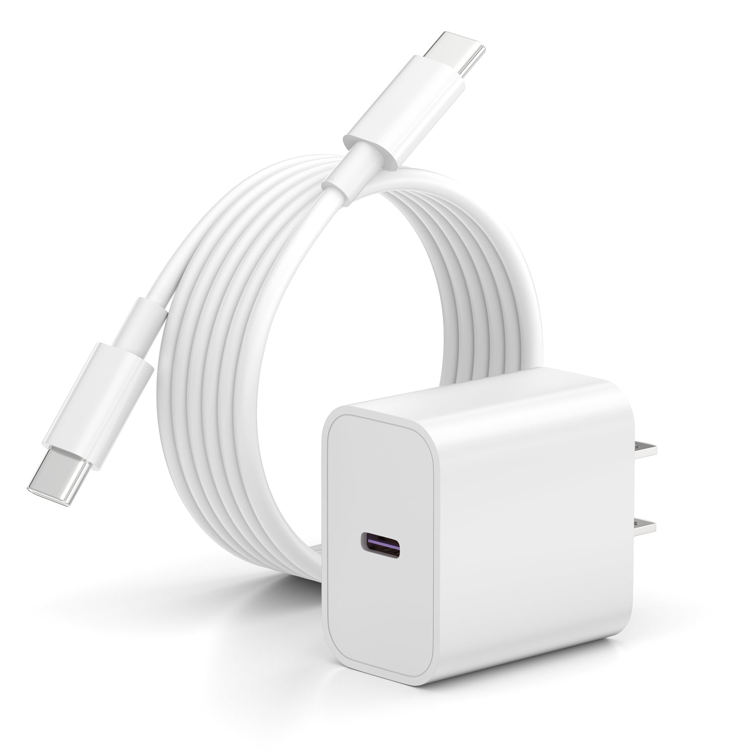looyotul 20W USB C PD Fast Wall Charger with 6ft USB C to C Cable for iPhone 15/16/17 Series and Android (White, 1 Pack) 9xczu