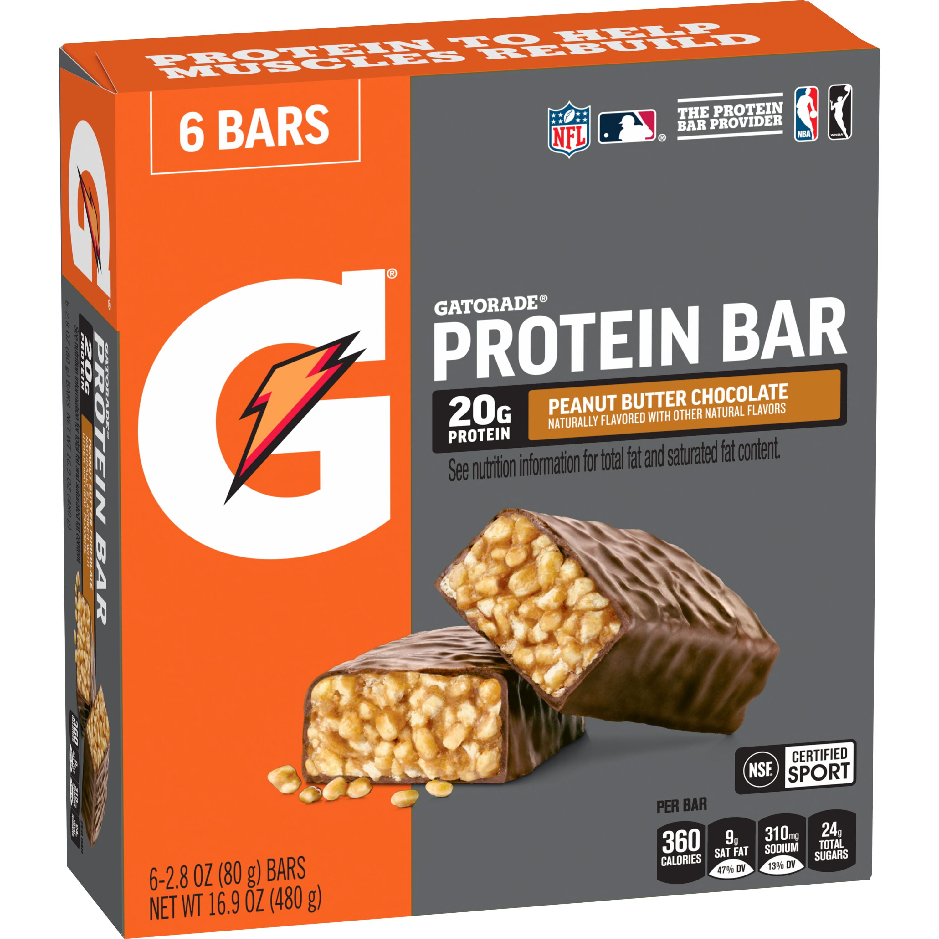 Gatorade Whey Protein Recover Bars, Peanut Butter Chocolate (6 Ct) cm2z1