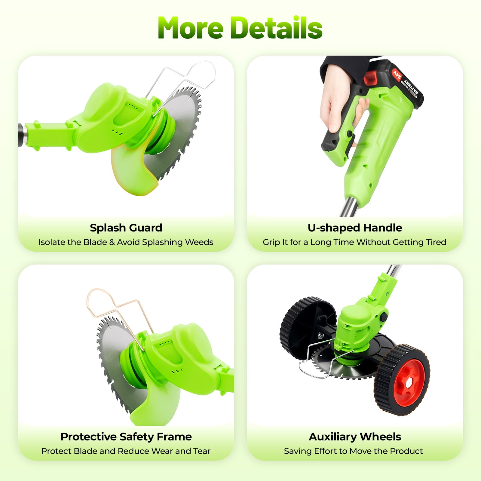 Generic Cordless Grass Trimmer Electric Lawn Mower with 650W Motor (Green, 1 Unit) 8s2my