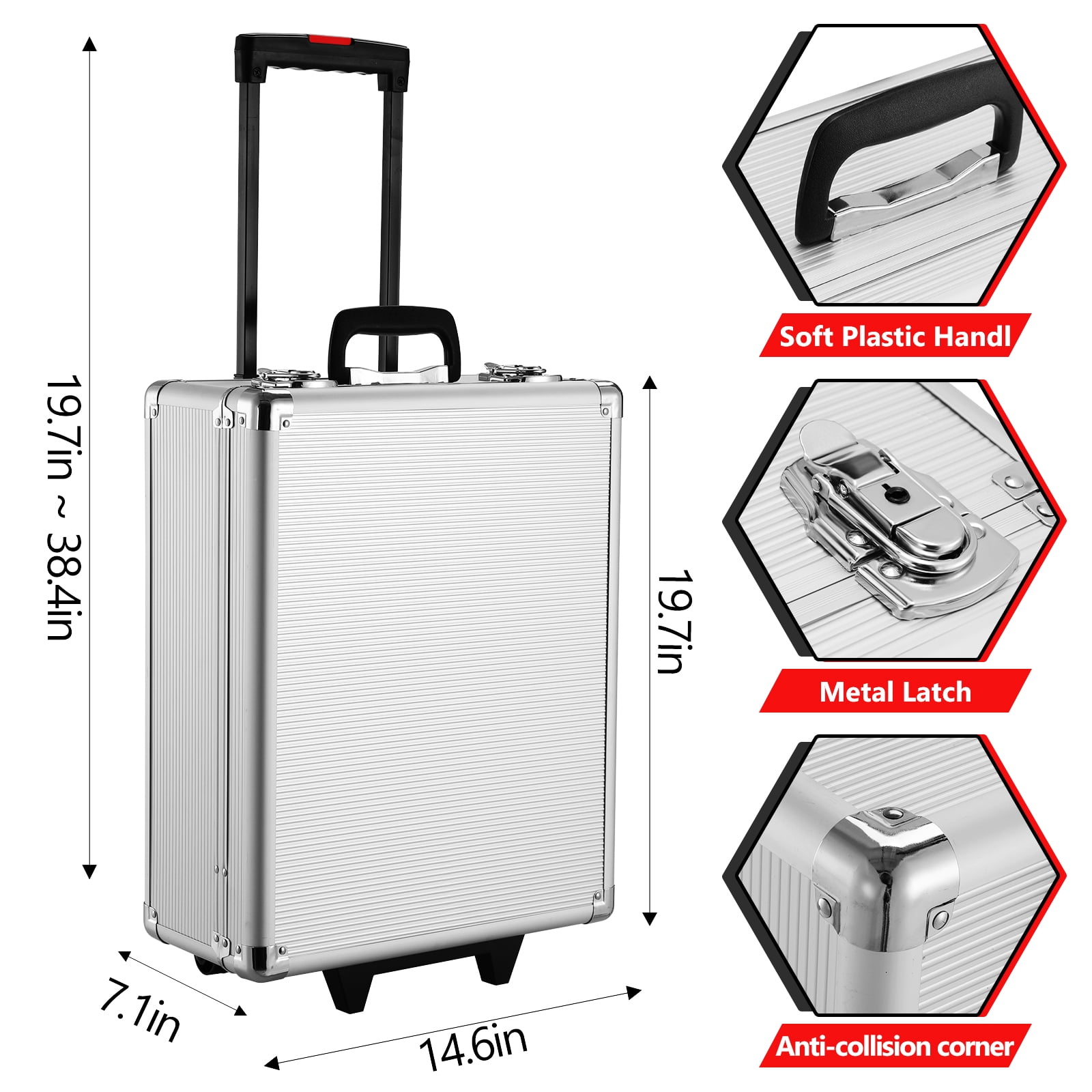 TLGREEN 799-Piece Mechanic Tool Set with Rolling Trolley Case (Professional Household & Automotive Repair Kit, 19.7 in x 14.6 in x 7.1 in) 9j3o9