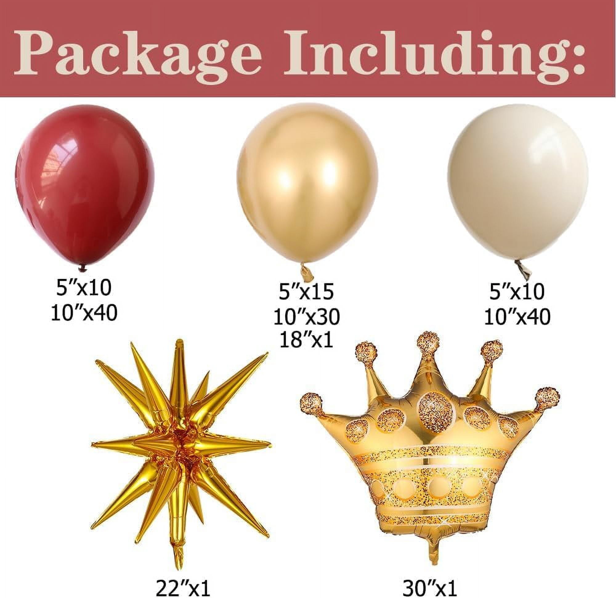 Generic Burgundy Balloon Arch Garland Kit (148 Pieces, Boho Burgundy Gold White Sand Latex Balloon Set for Wedding Birthday Party) pp85n