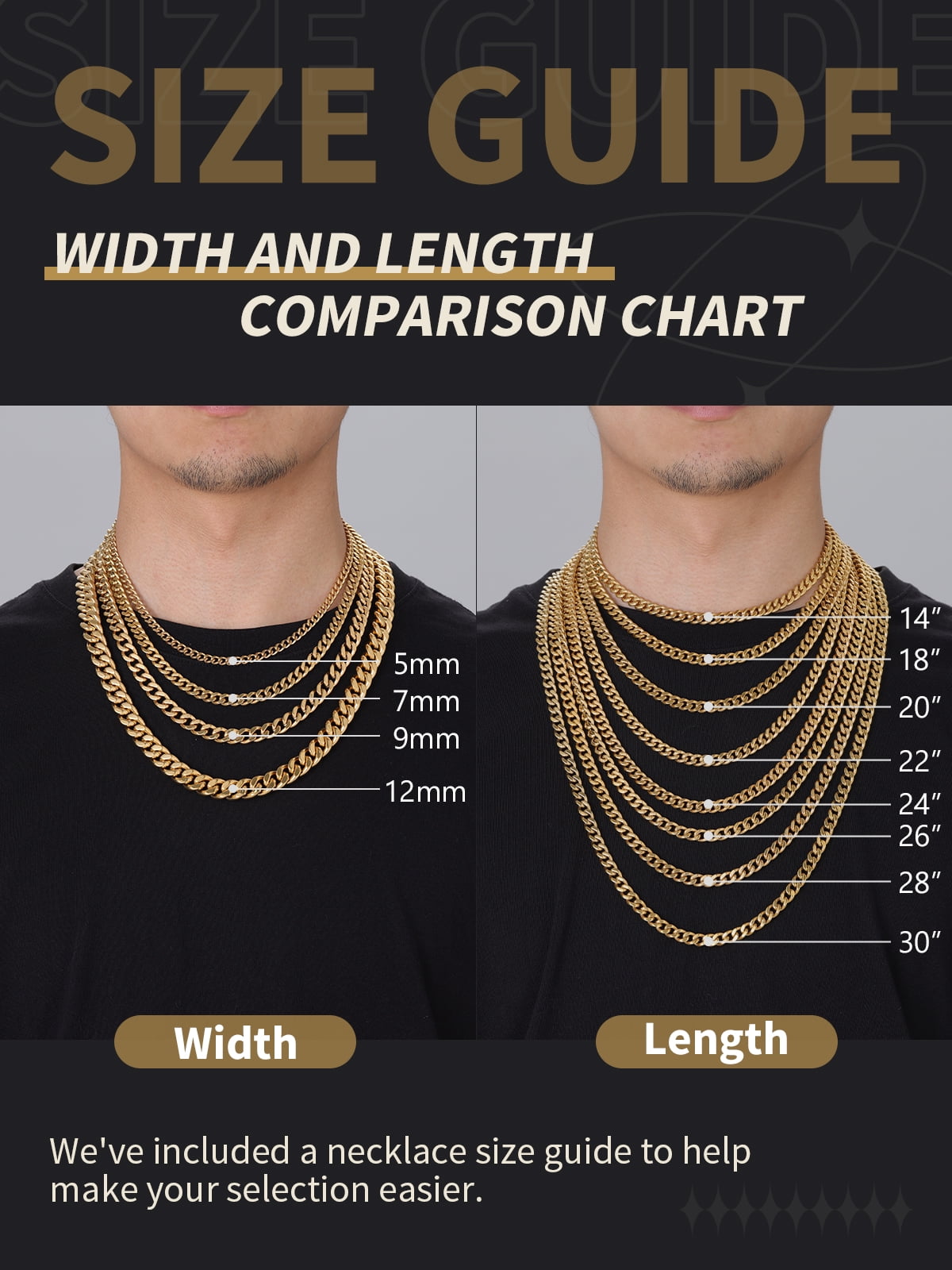 FindChic Cuban Link Chain Necklace for Men and Women (Gold, 14 in) zrgz0