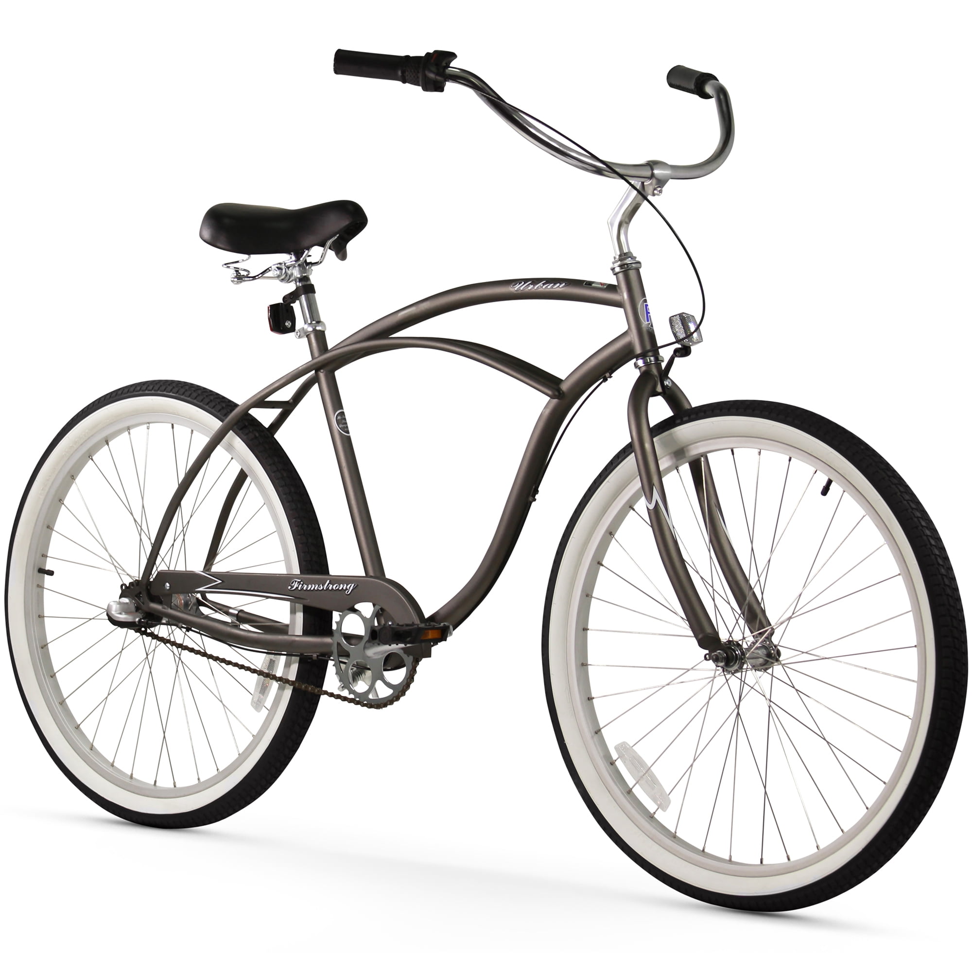 Firmstrong Urban Man Beach Cruiser Bicycle (Matte Grey, 26 in) 26un4