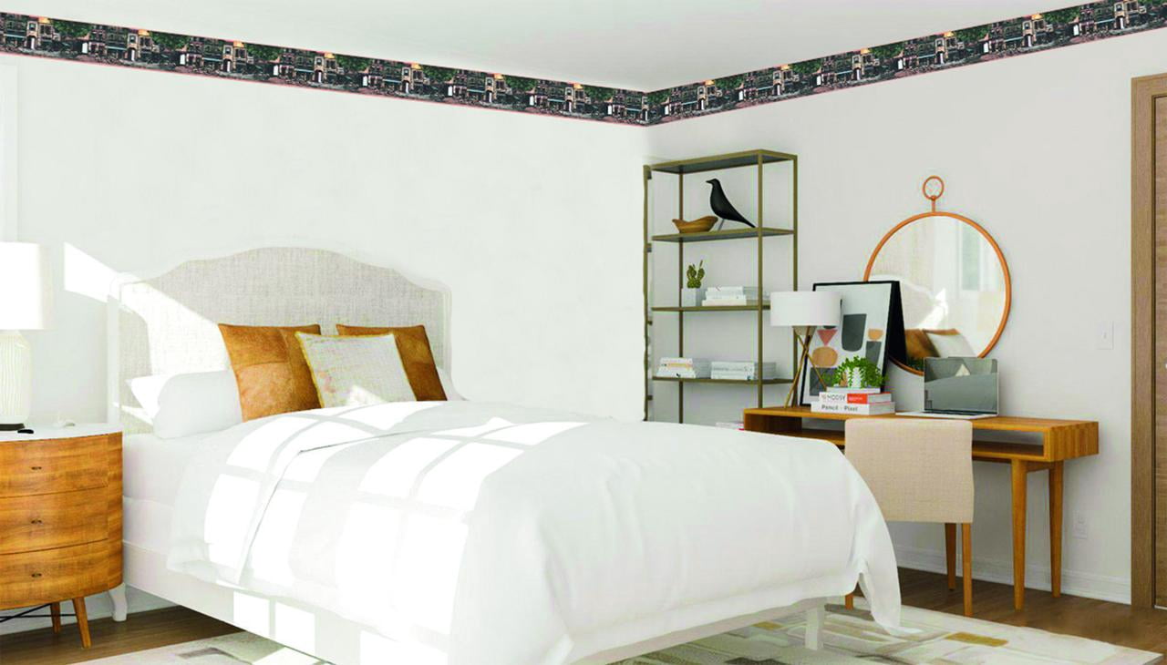 Dundee Deco Peel and Stick Wallpaper Border, Retro Abstract Wall Decor (Green, 15 ft x 7 in) jwlpf