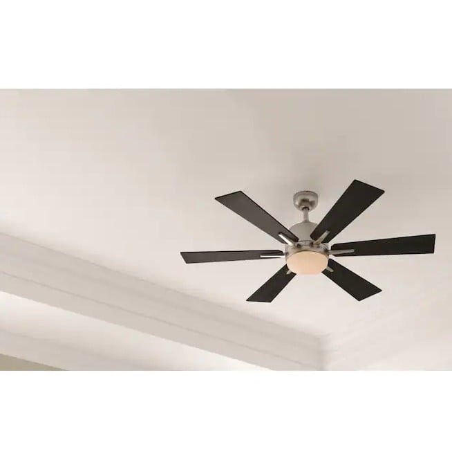 Harbor Breeze Bradbury LED Indoor Ceiling Fan with Light Kit (Brushed Nickel, 48 in) siygz