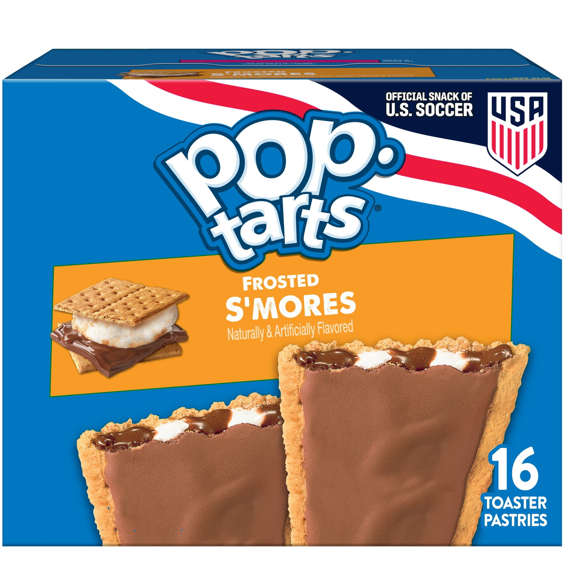 Pop-Tarts Frosted S'mores Toaster Pastries, Breakfast & Snack Food (16 Count, 27 oz) 1gt71