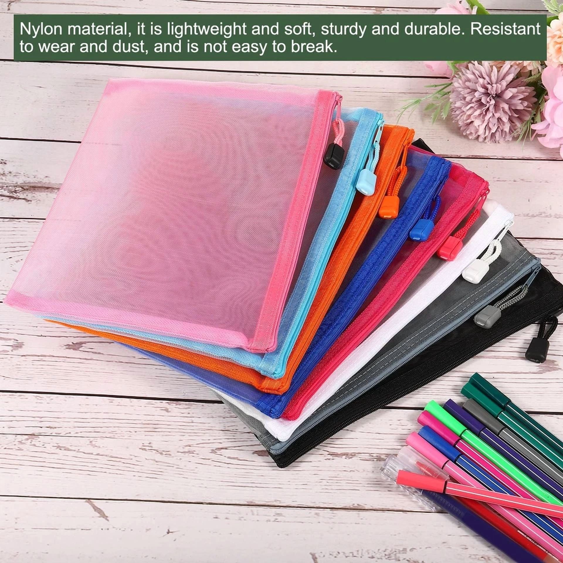 Knack Mesh Cosmetic Bags Zipper Travel Organizers for Stationery and Toiletries (Pink, 6 Pack) vtpmx