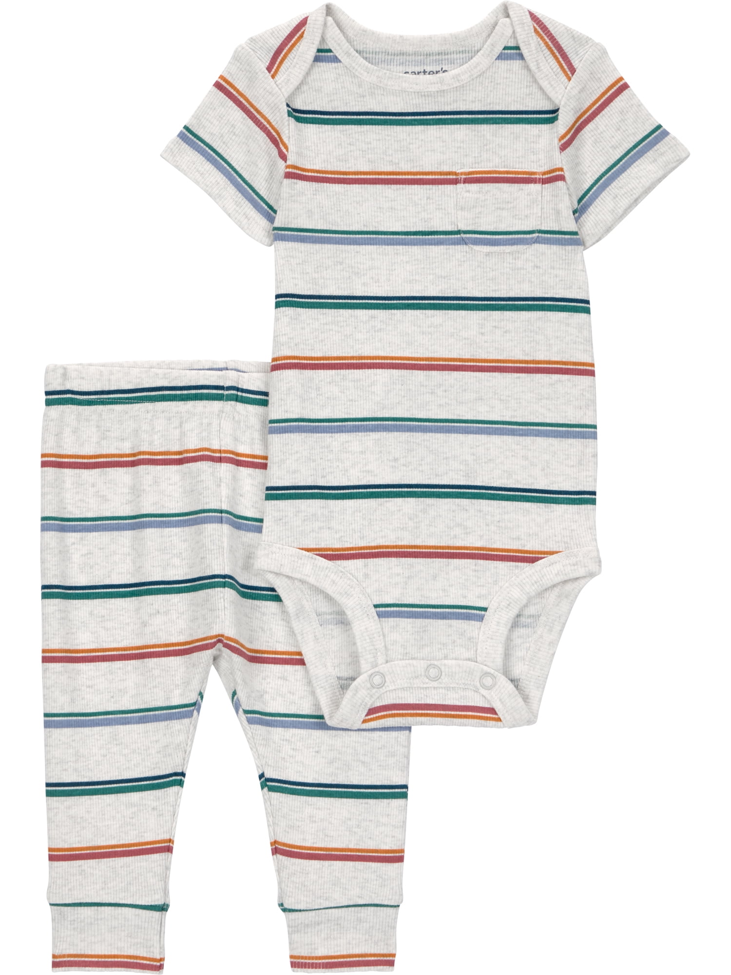 Carter's Child of Mine Baby Boy 2-Piece Outfit Set (Grey, 0-3 Months) h31d6