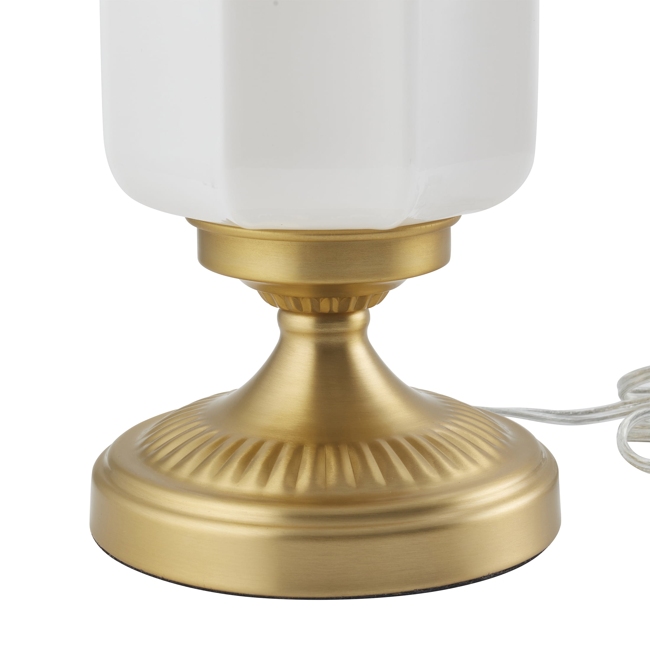 My Texas House Vintage Brass Table Lamp with Milk Glass Shade (15 in) w70x6