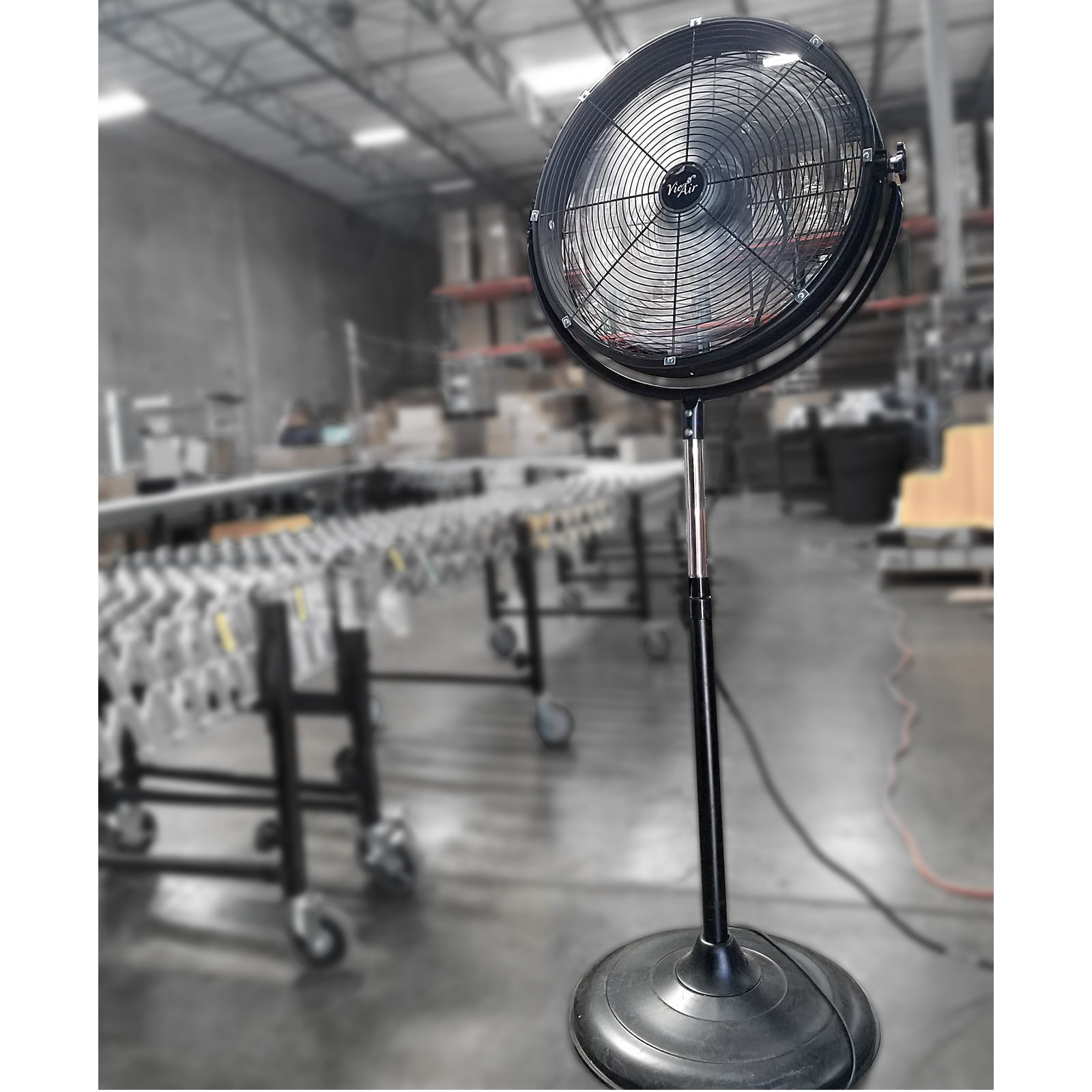 VieAir 20 in Industrial High Velocity Pedestal Drum Fan (Adjustable Height, 3-Speed) bss30