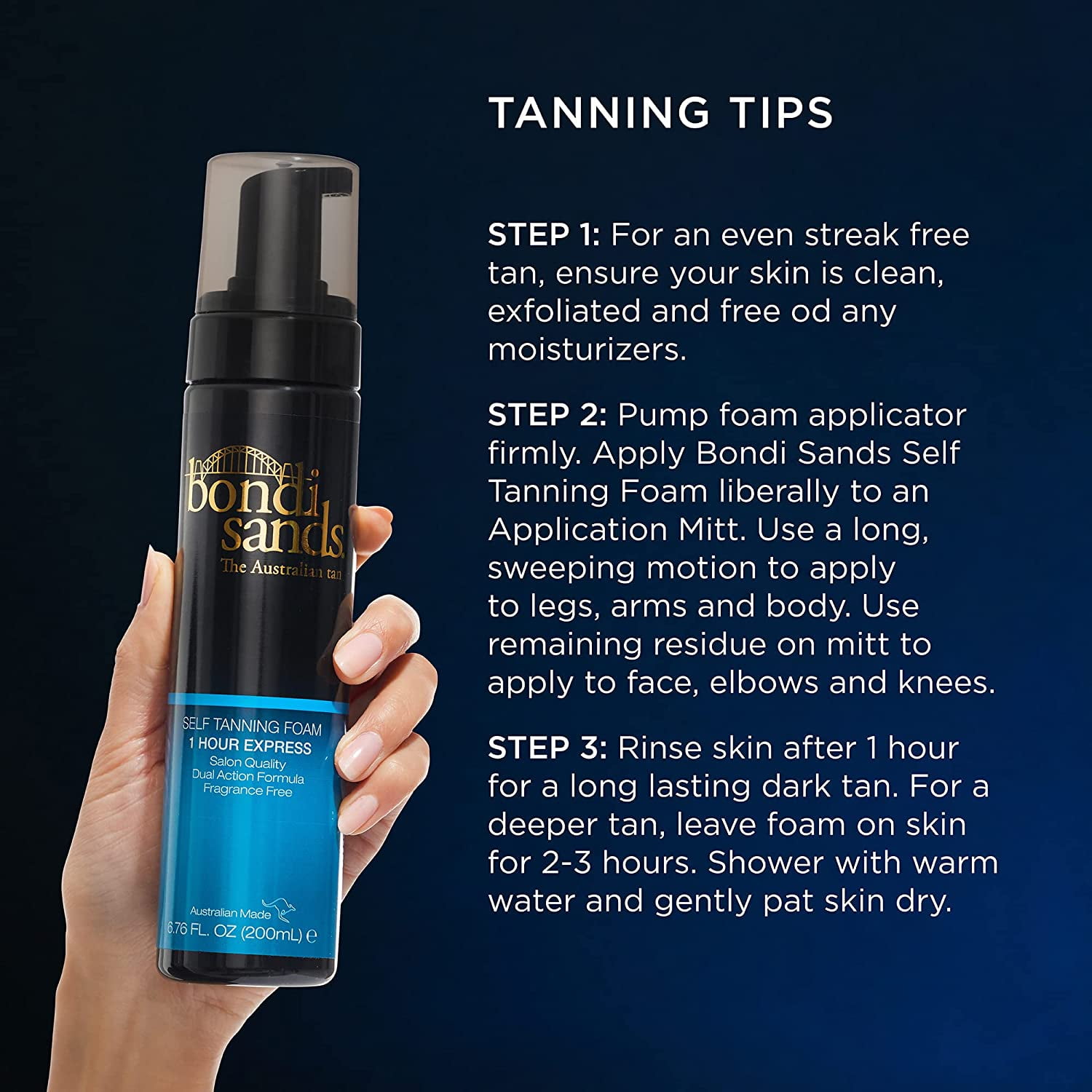 Bondi Sands Self Tanning Foam Express Bronzing Mousse (Dark, 6.76 oz) 1r4eb
