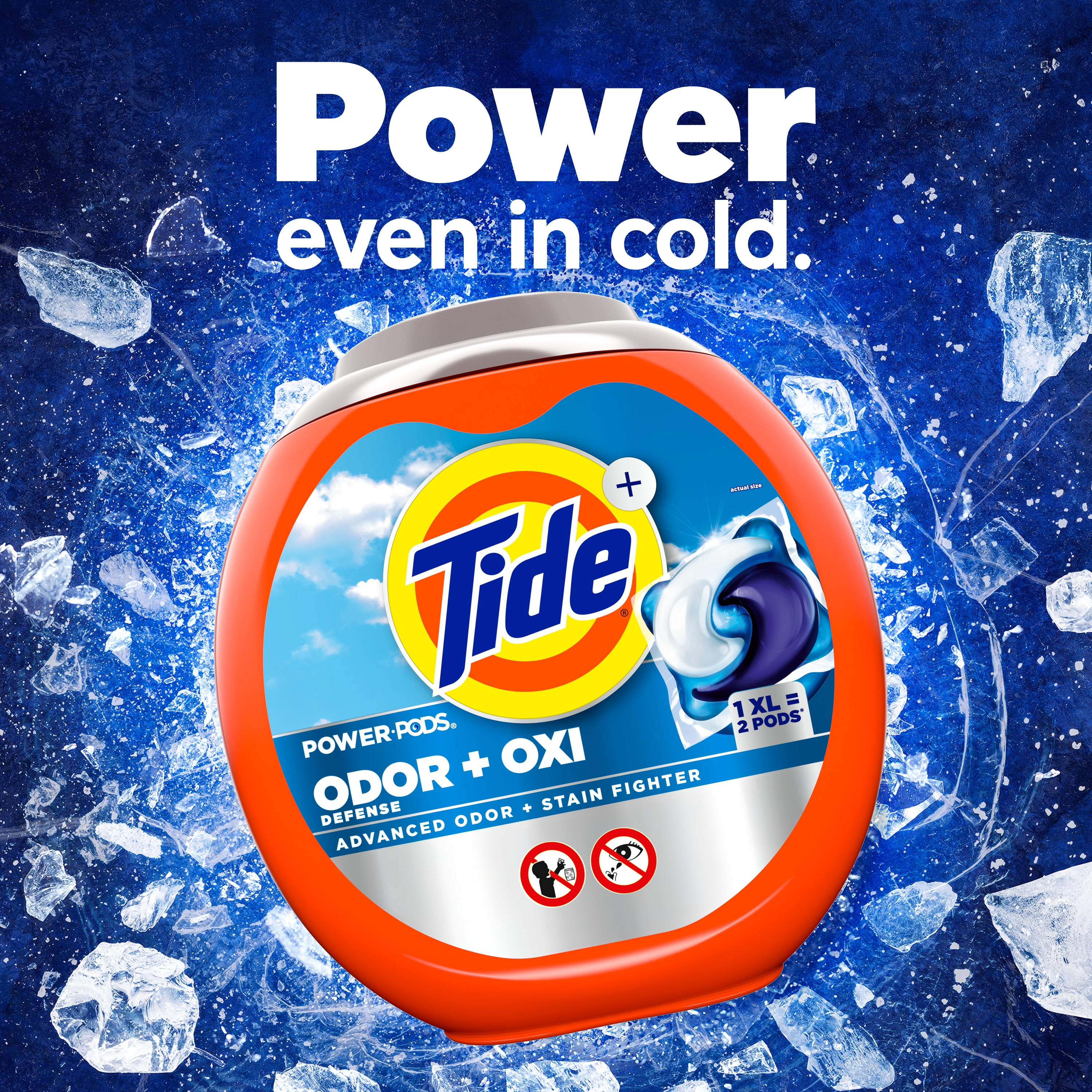 Tide Power PODS Laundry Detergent Pacs with Odor Defense + Oxi, Original Scent (45 Count) dhrrn