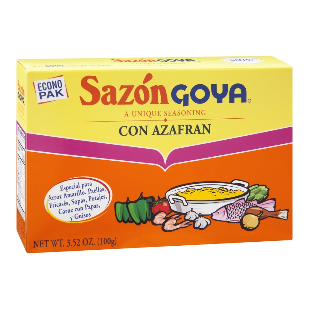 Goya Sazon Con Azafran Seasoning, Authentic Latin Flavor Blend (3.52 oz) 6tp2b