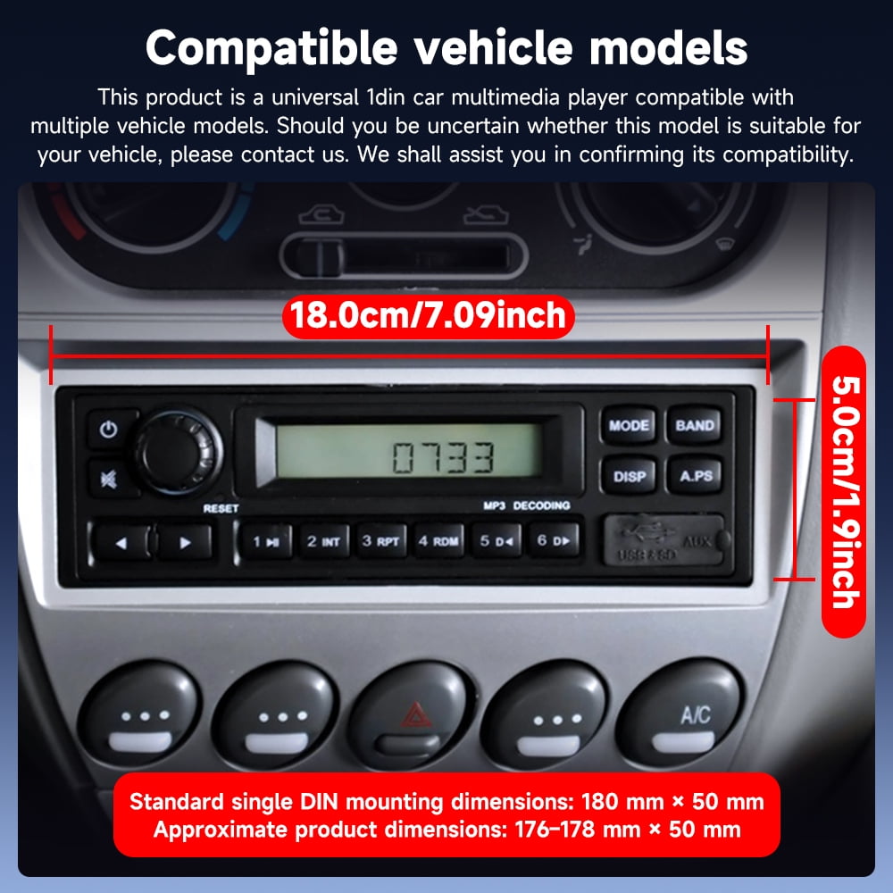 Podofo 9 in Single Din Car Stereo with Wireless CarPlay and Android Auto, Bluetooth, Mirror Link, and Backup Camera (9 in) 5egib