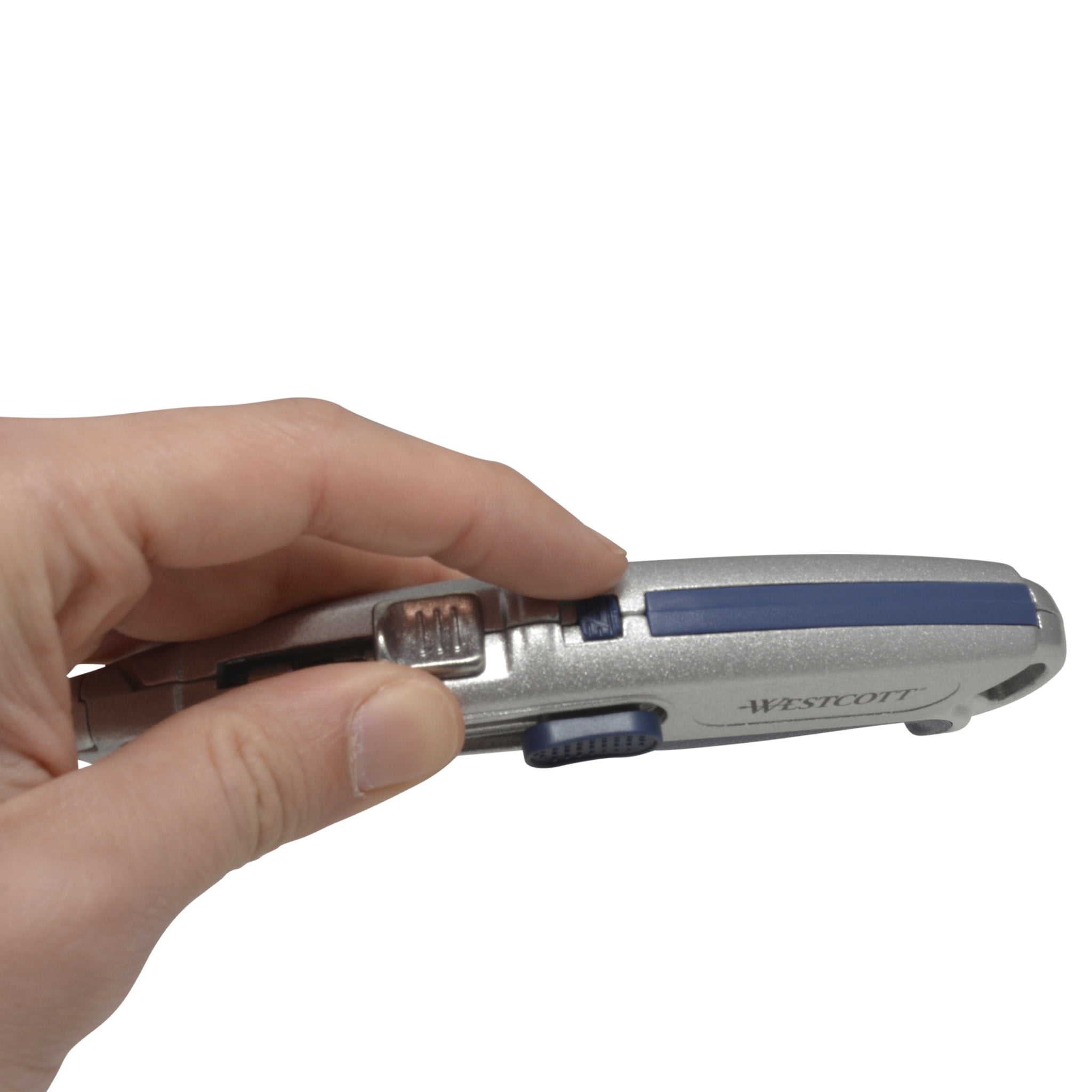 Westcott Heavy Duty Utility Cutter with Self-Retracting Blade (Silver, 1-Count) ncaml