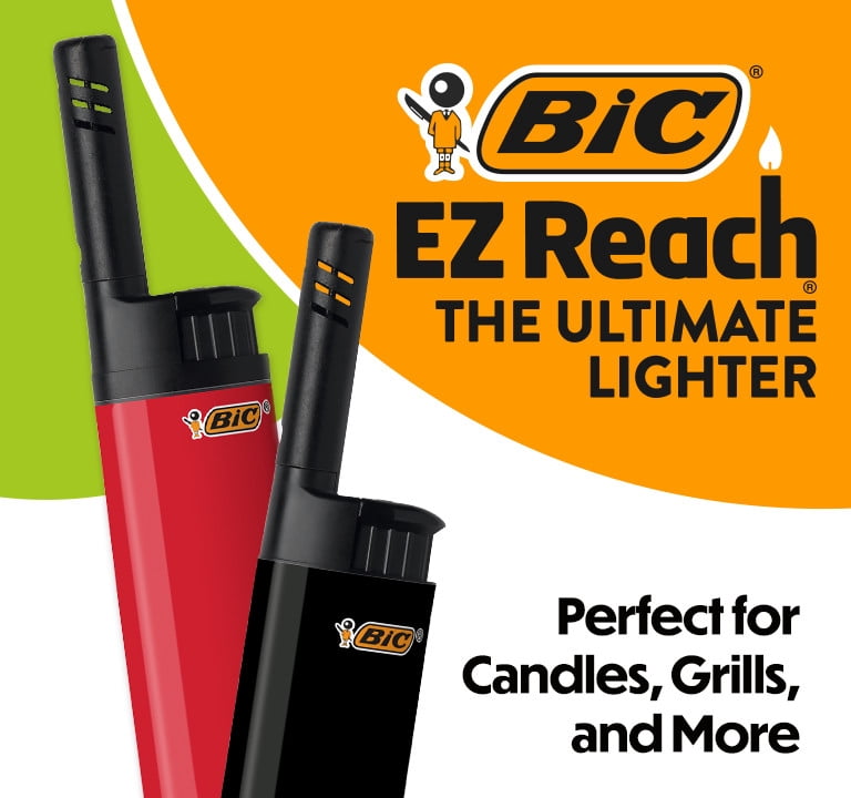 BIC EZ Reach Candle Lighters, Extended Wand for Grills and Firepits (Assorted Colors, 6 Count) 9ko1w