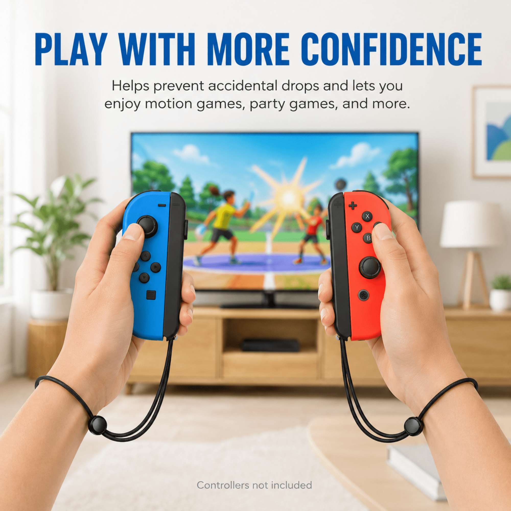 QXWPBV Nintendo Switch Joy-Con Controller Wrist Strap, Adjustable Safety Lanyard (Black, 2 Pack) dlvtg