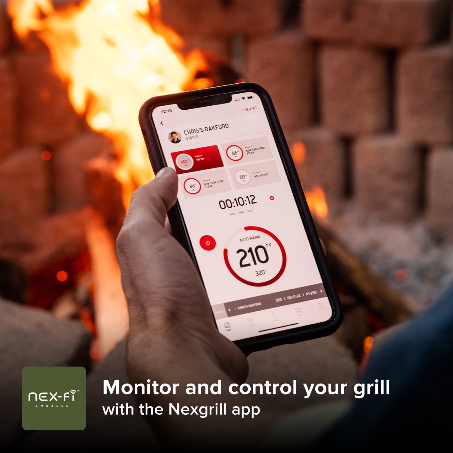 Nexgrill Oakford 1125 Pro Pellet Grill, Heavy-Duty Smoker with Bluetooth Connectivity and 1069 sq in Cooking Area (Black, 32 lb Hopper) 6jjw6