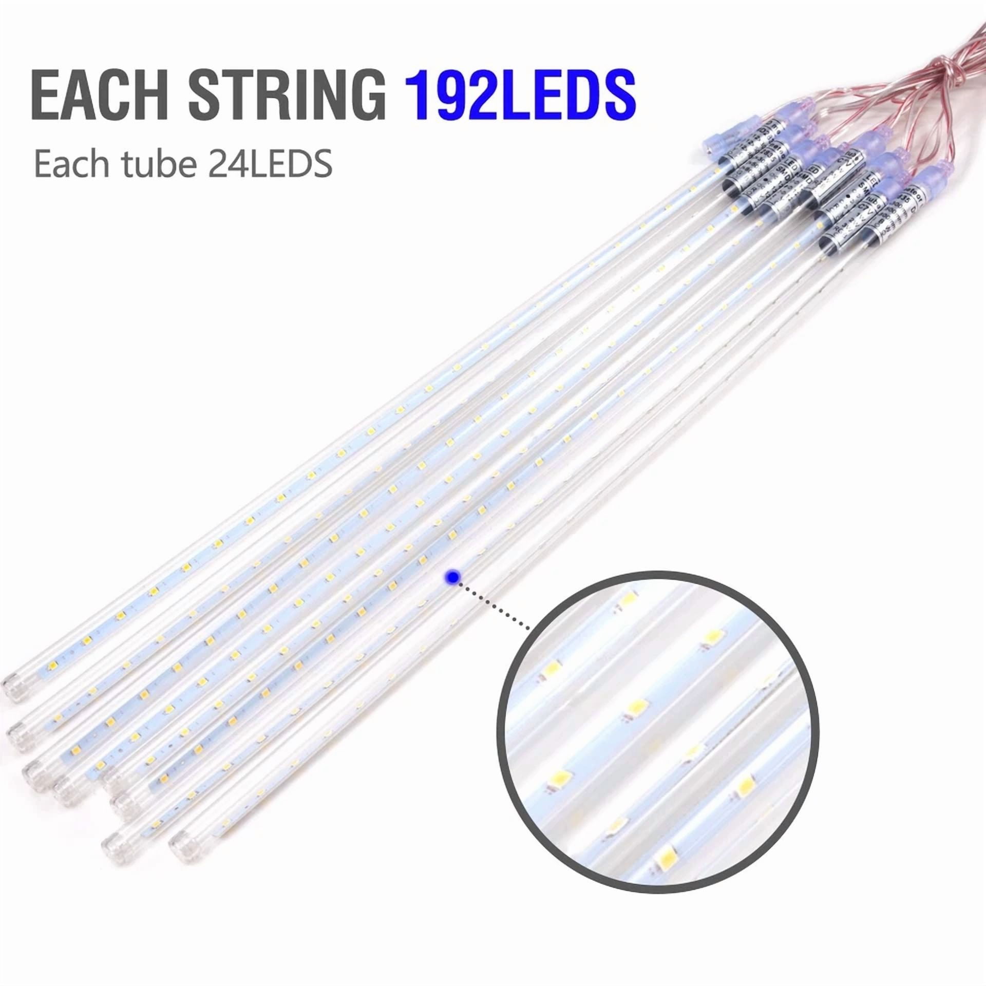 Purely Elizabeth 192 LED Meteor Shower Rain Lights Waterproof Decorative String Lighting for Indoor and Outdoor Holiday Decor (11.8 in) 3z106