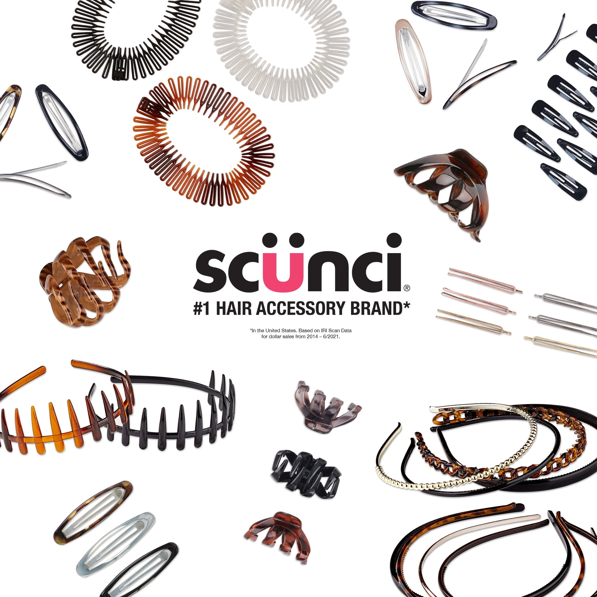 Scunci Plastic Side Hair Combs for Secure Updos and Styling (Multicolor, 12 Count) hemv8