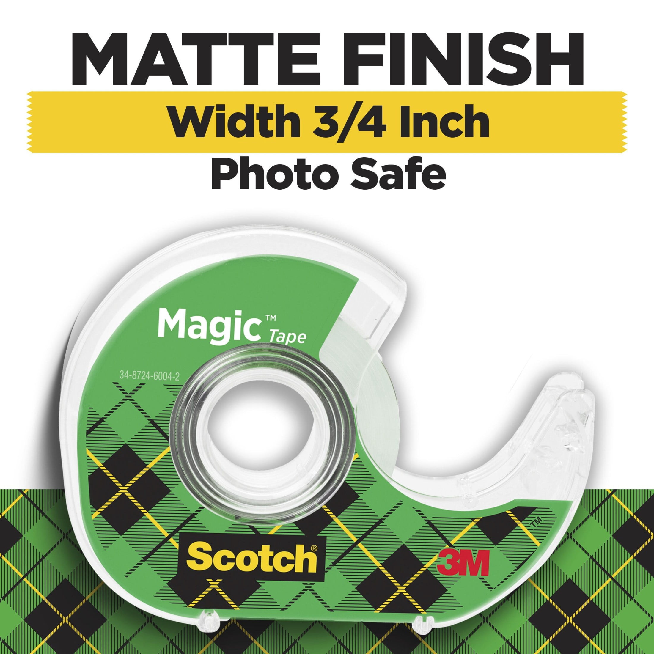 Scotch Magic Tape with Dispensers, Invisible Matte Finish, Permanent Adhesive (Clear, 0.75 in. x 650 in., 6 Pack) ezo4j