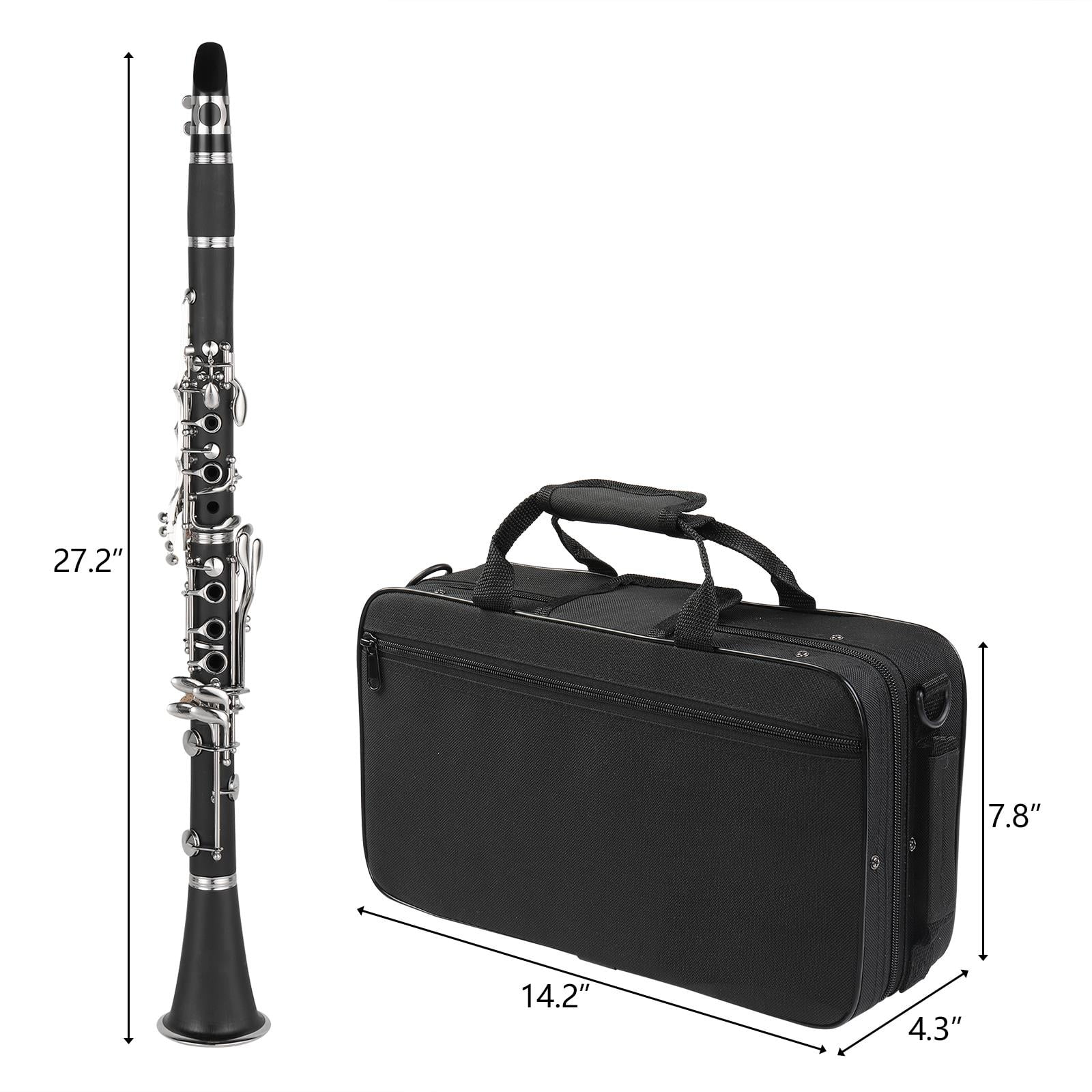 Ktaxon Bb Clarinet Student Woodwind Instrument with Nickel-Plated Keys (Black, 1 Piece) docdm