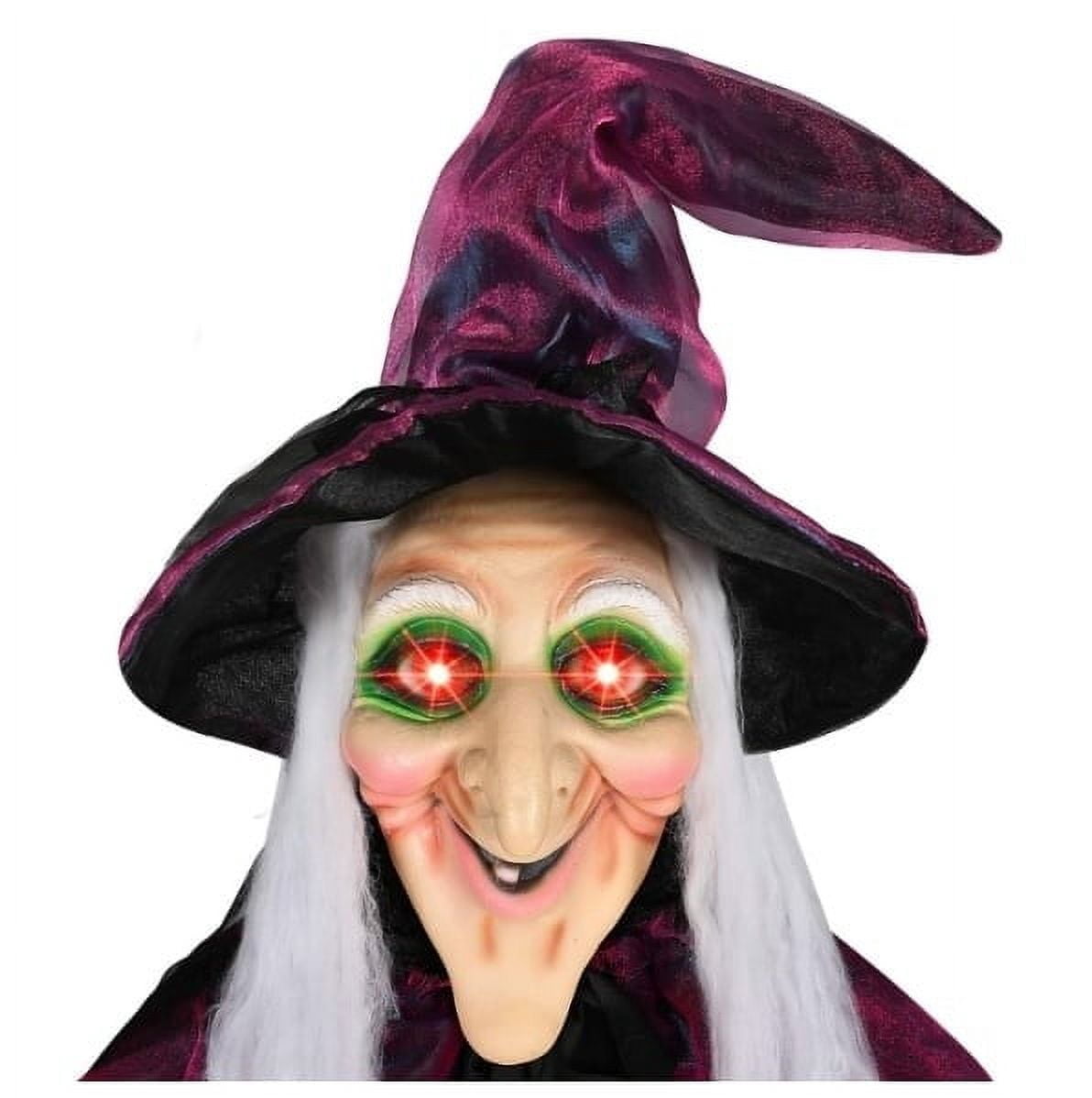 Blukids Animated Halloween Witch Prop, Voice Activated Hanging Decoration for Outdoor Haunted House (Purple, 71 in) v94cg