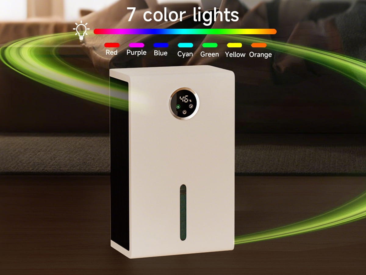 Topteng Dehumidifier for Home, Quiet Portable Air Dryer with LED Touch Screen and 7-Color Ambient Light (White, 120 oz) iqgjl