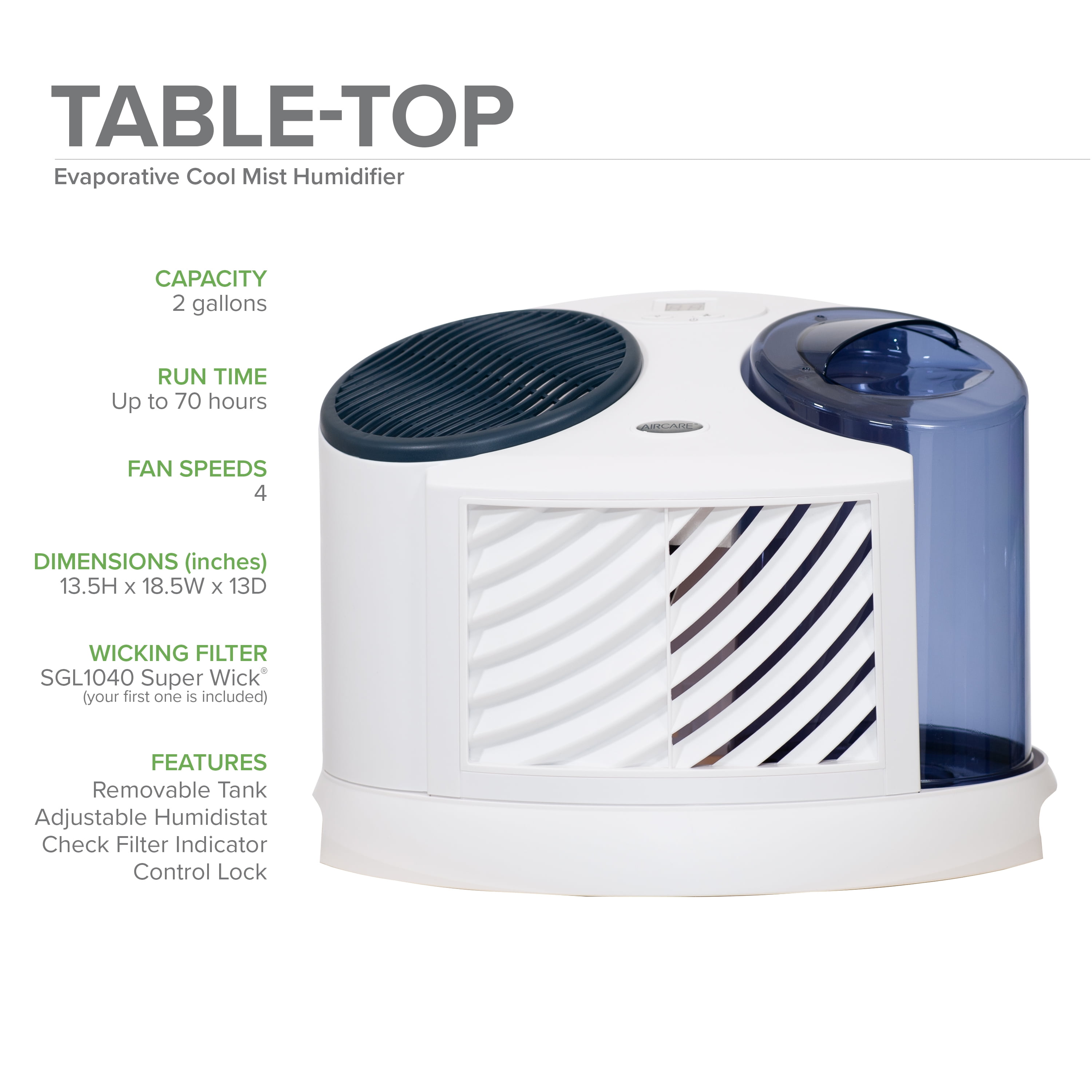 AIRCARE 7D6 100 Tabletop Humidifier (White, 1 Unit) nf7wc