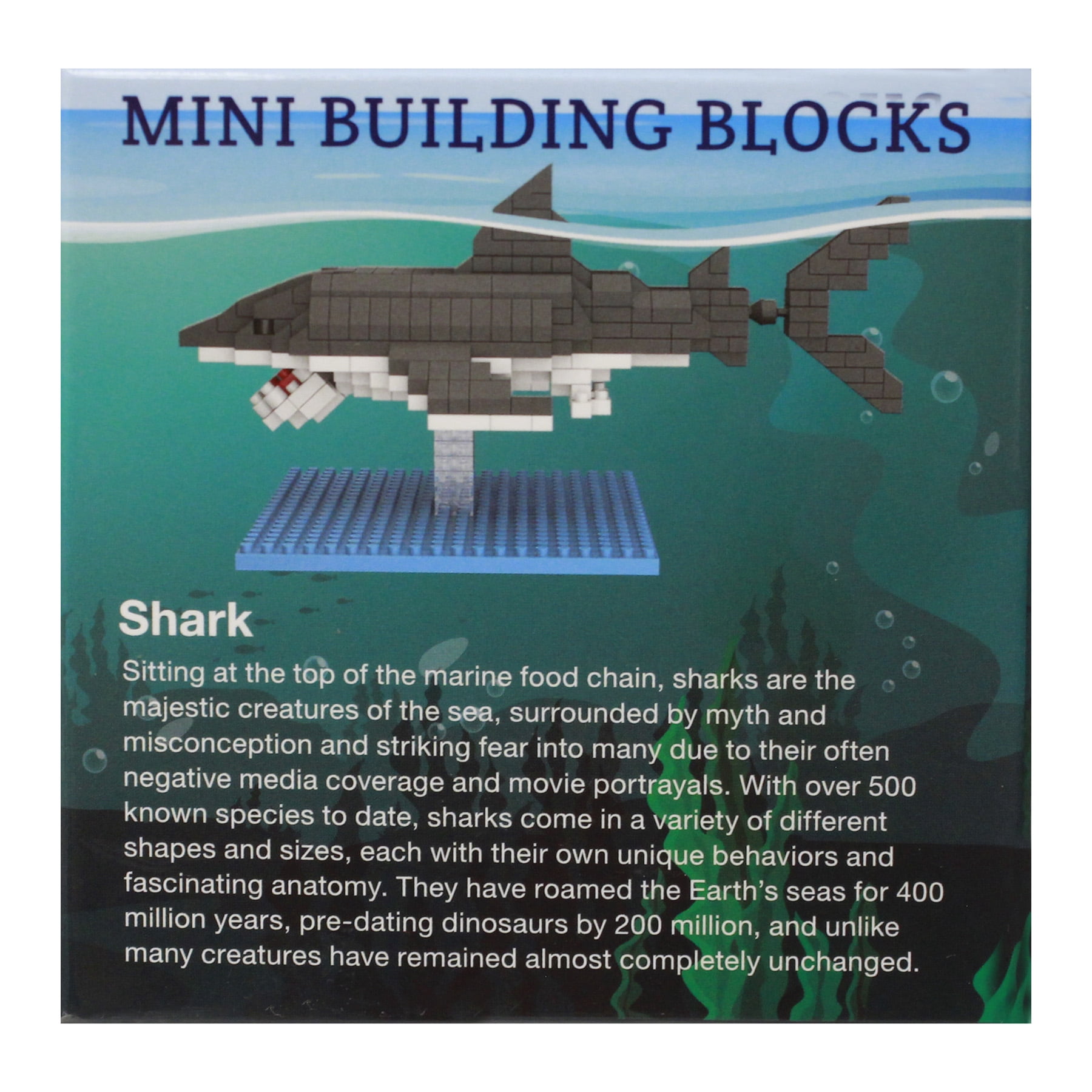 Hawaiian Collectible Mini Building Blocks Shark (256 Pieces, 3.125 in x 5.875 in x 3 in) 7am8d