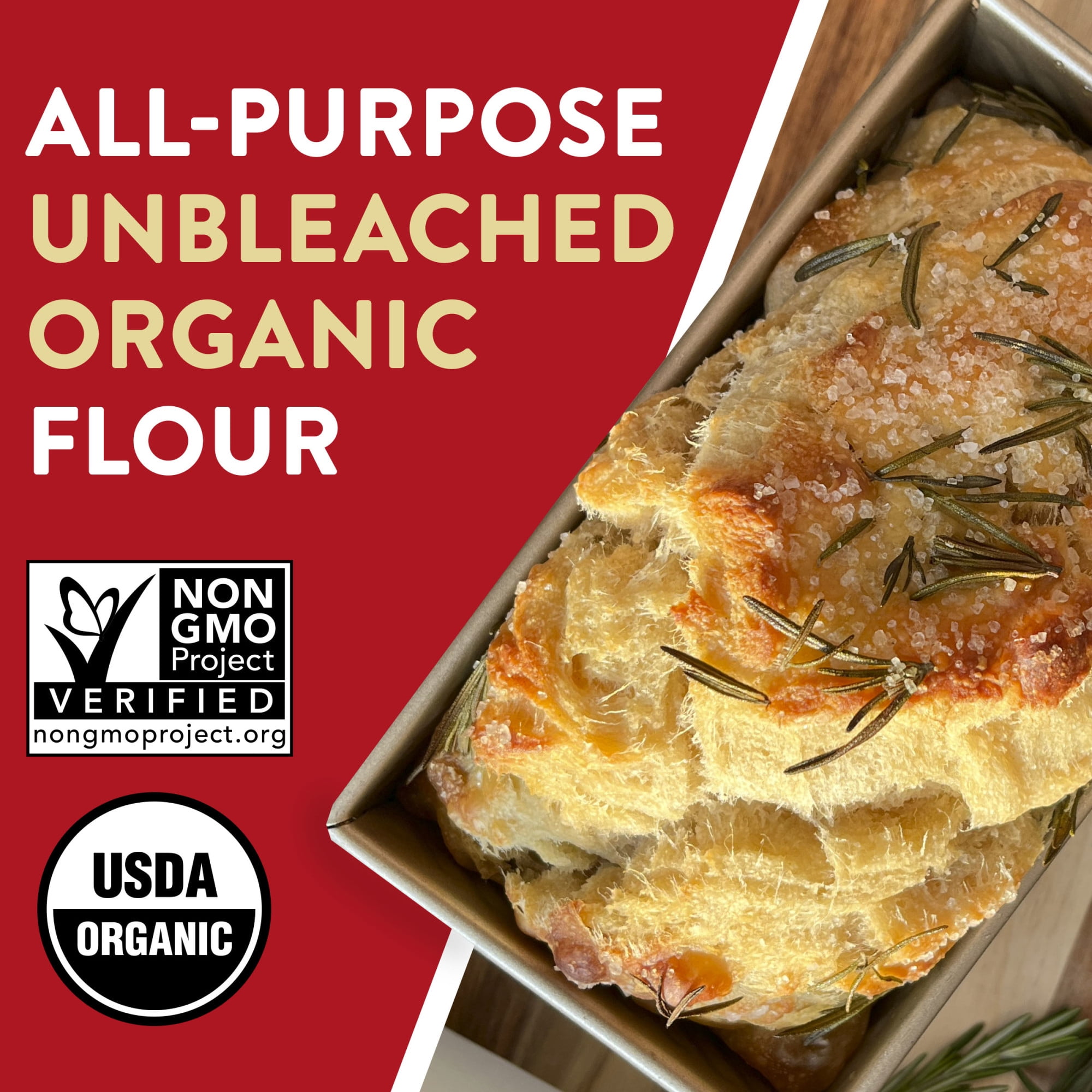Arrowhead Mills Organic All Purpose Flour, Unbleached Baking Ingredient (5 lb) csw21