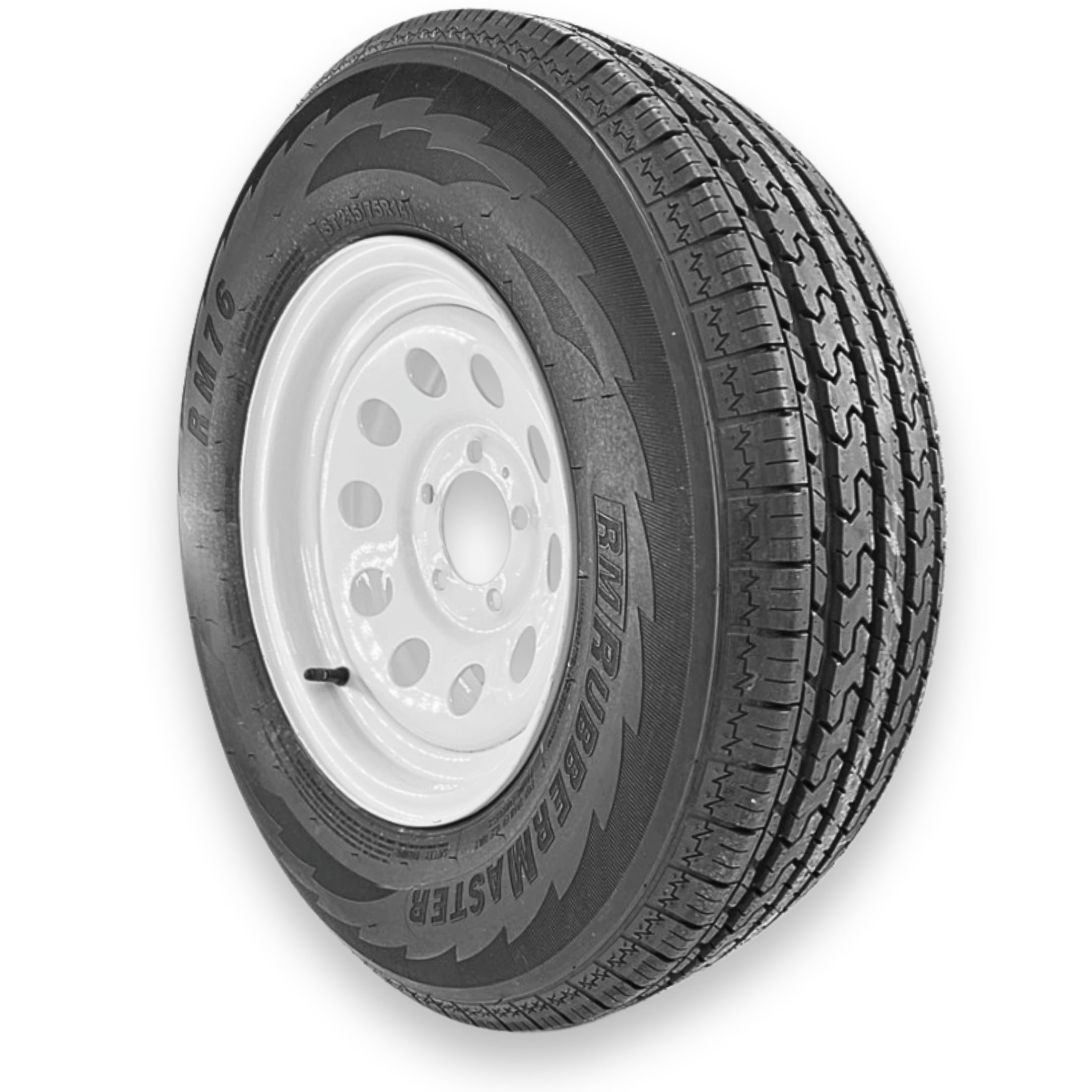 RubberMaster ST215/75R14 Highway Rib Tire and Modular Wheel Assembly (6 Ply, 5 on 4.5 in) a25cm