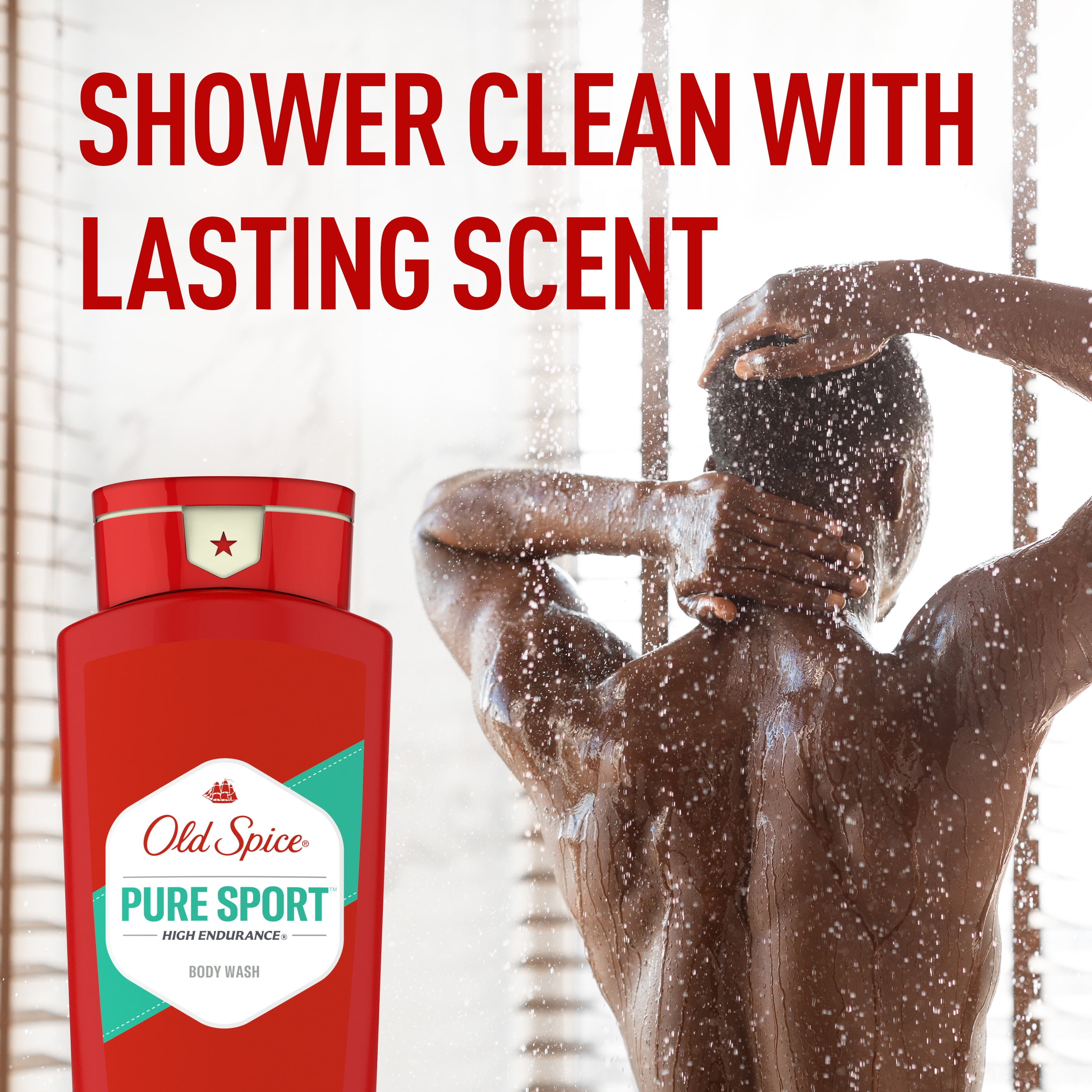 Old Spice High Endurance Men's Body Wash, Pure Sport, Long-Lasting Fresh Scent (24 fl oz, 2 Pack) f7lxk