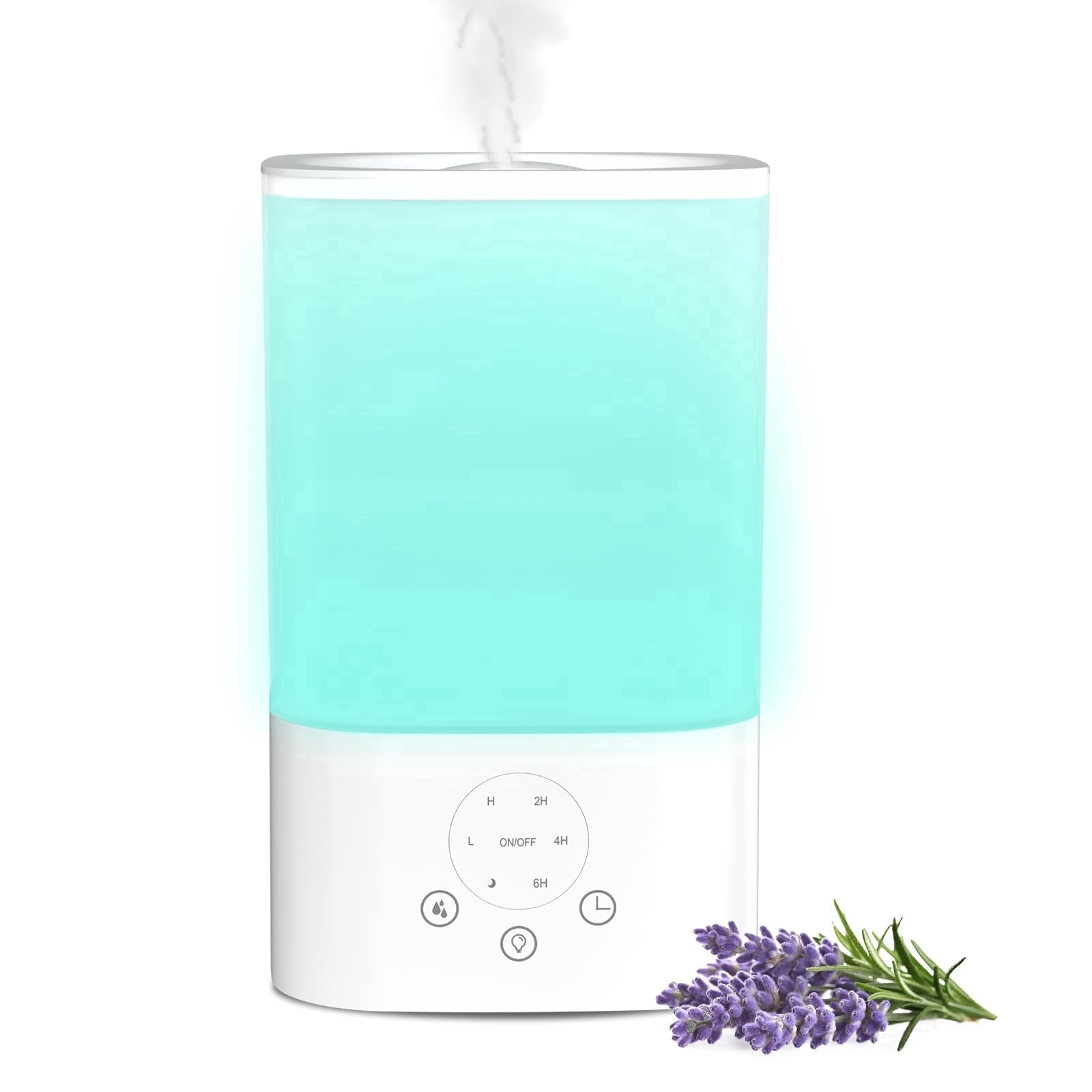 Auseo Cool Mist Humidifier, Ultrasonic Air Purifier with 7-Color LED Night Light, Top-Fill Design (White, 108 fl oz) y12m7