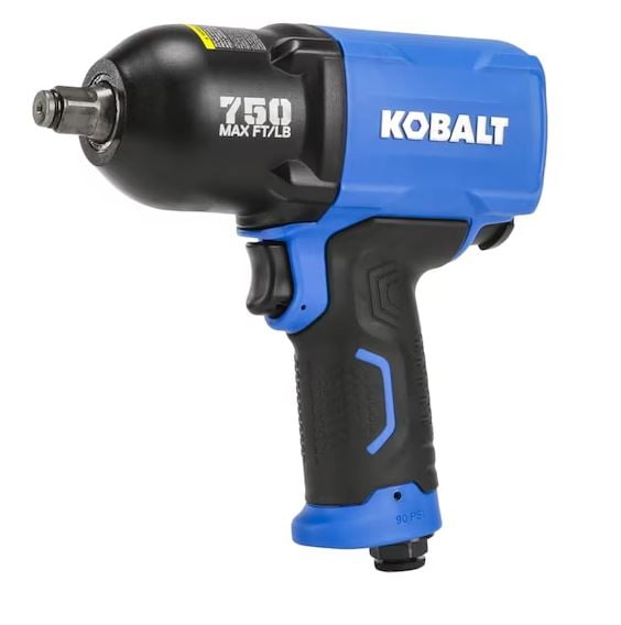 Kobalt 0.5-in Drive Air Impact Wrench, 750 ft-lb Torque, Heavy-Duty Pneumatic Tool (0.5 in) eeg6e
