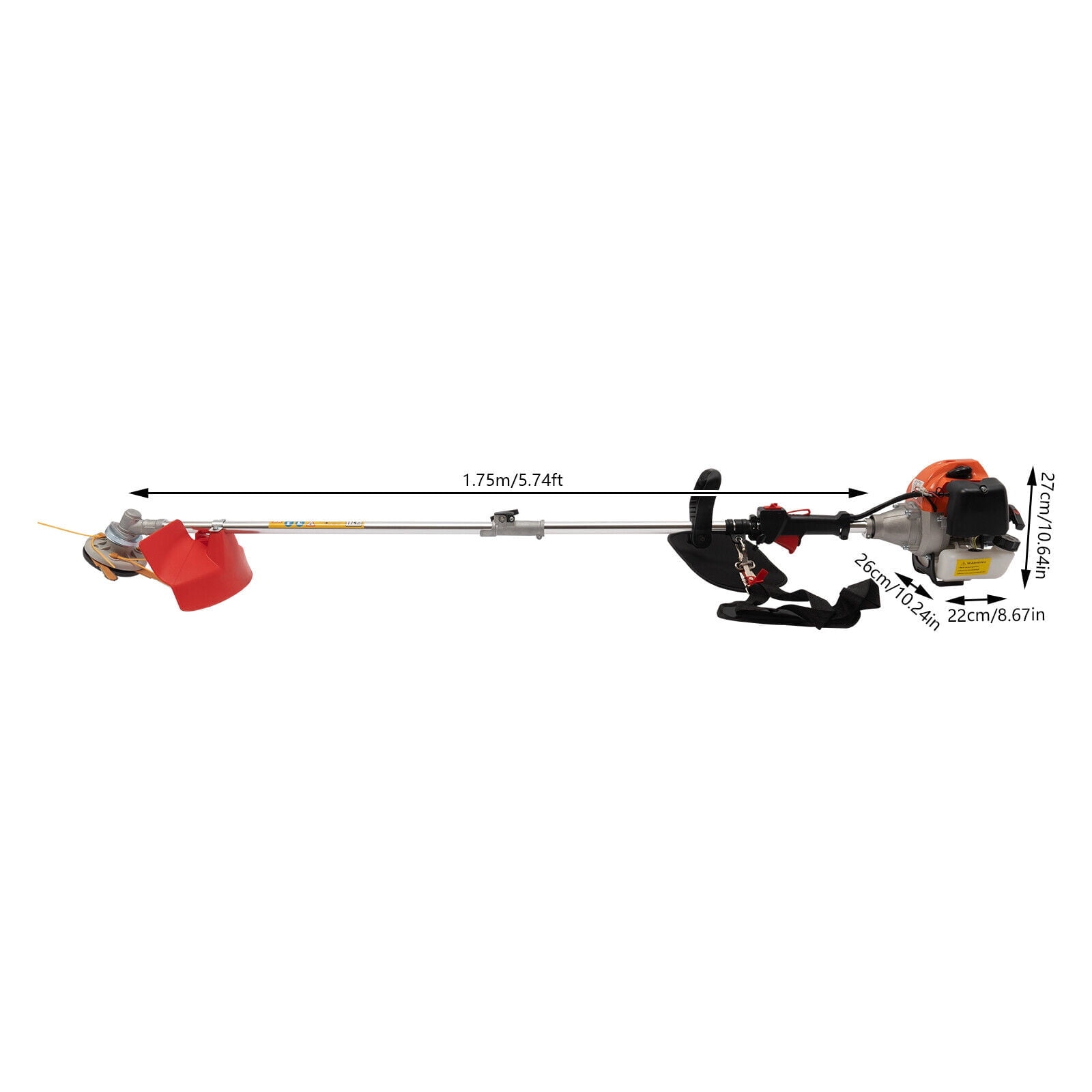 Miumaeov Gas-Powered Weed Eater, Brush Cutter and Lawn Edger with Dual Blade Heads (Red, 33cc) idyqp