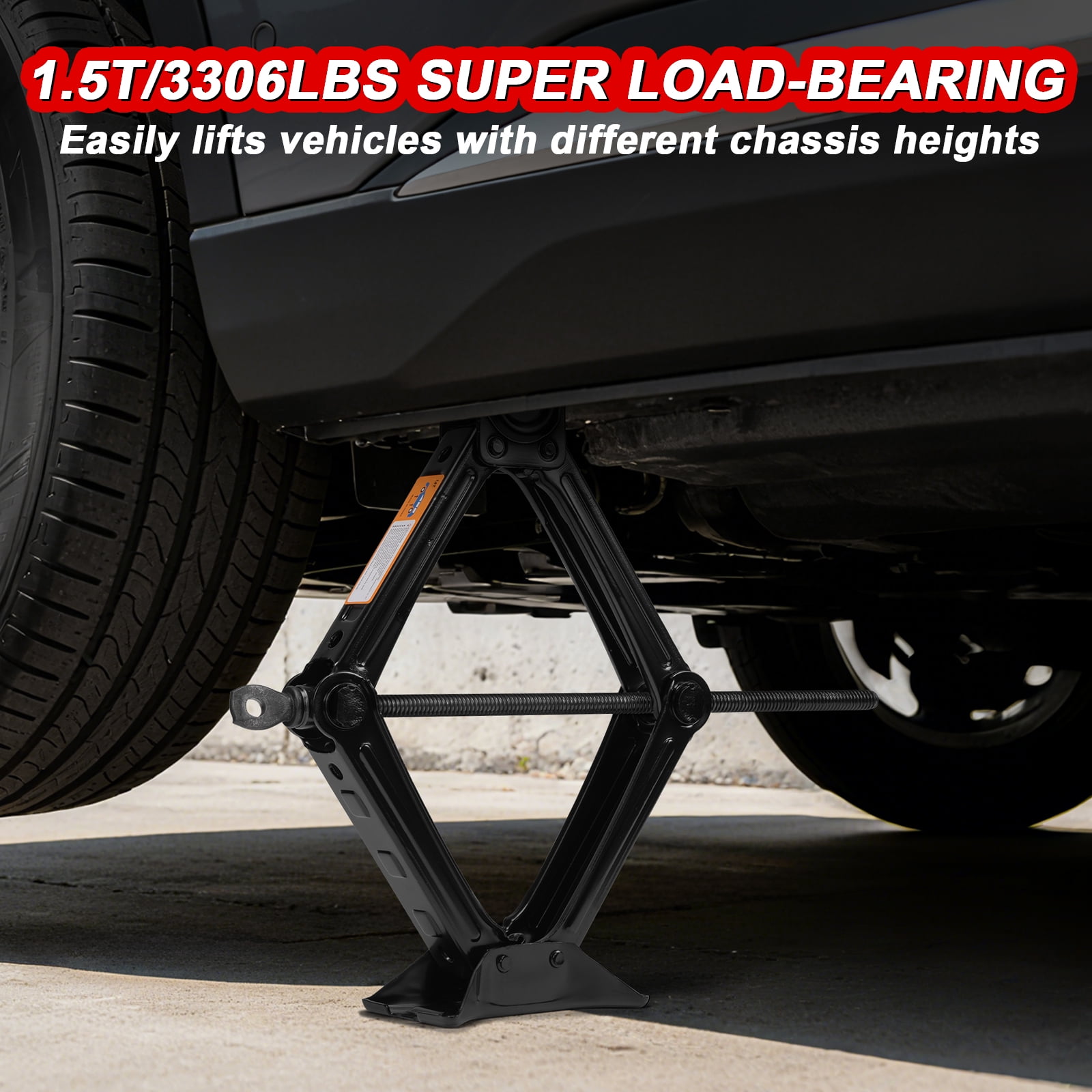 Lafati Scissor Jack Kit for Vehicle Tire Changes (3306 lb Capacity, 3.9 in to 13 in Lift Range) gq9uw