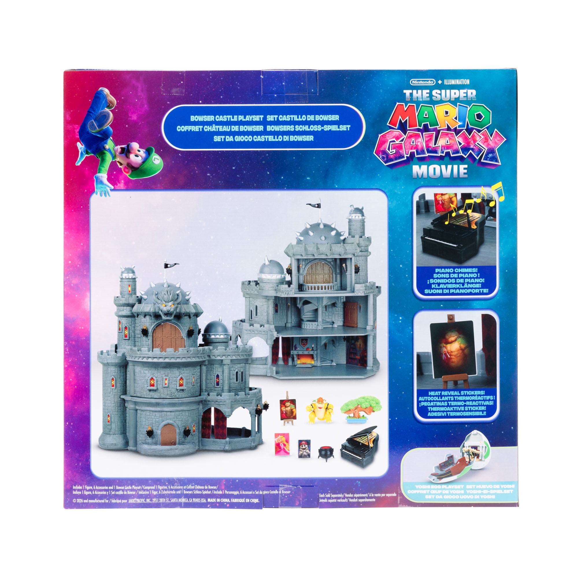 Super Mario Deluxe Bowser Castle Playset with Articulated Figure and Interactive Accessories (12 in) z46tl