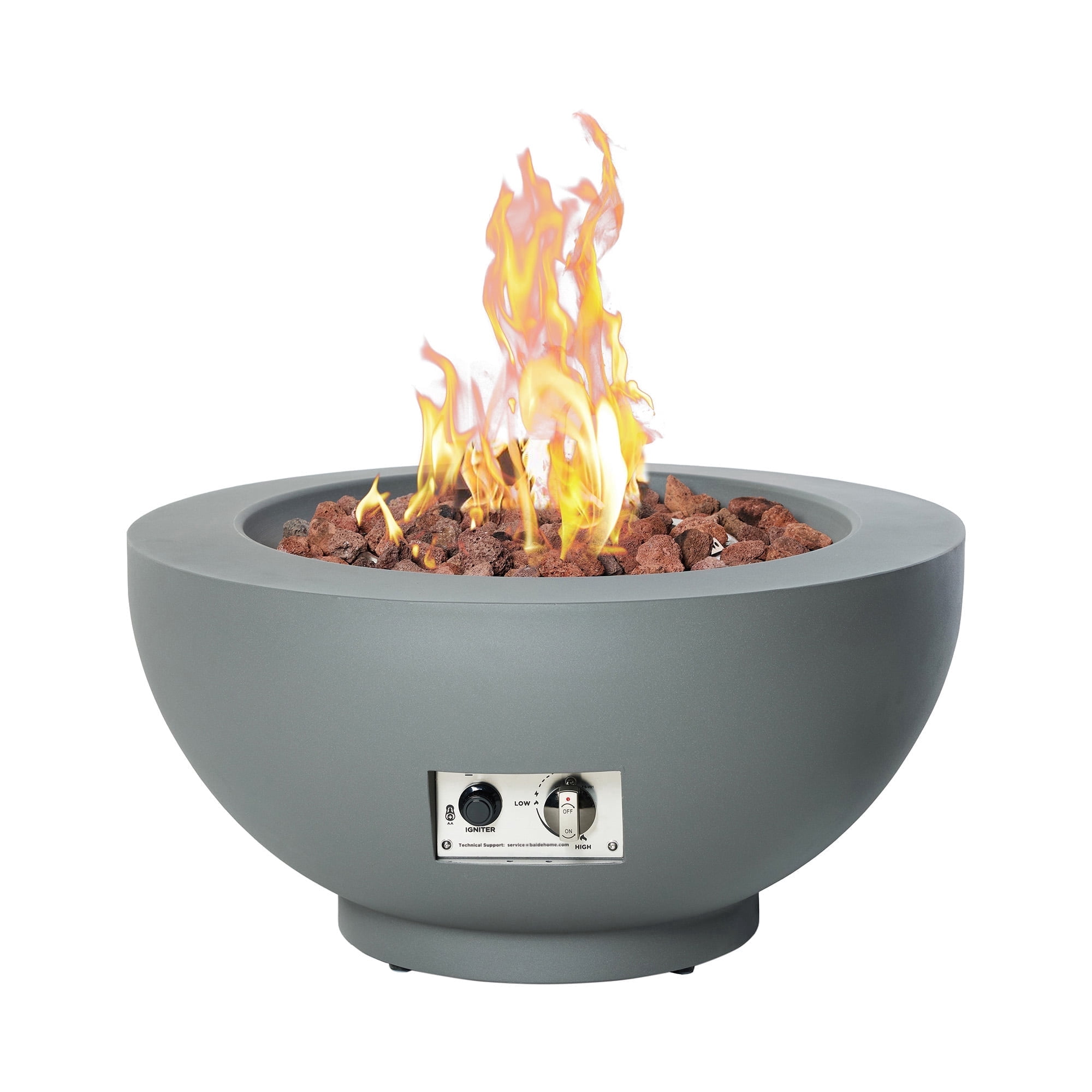 BAIDE HOME 28-inch Propane Fire Pit Table, Outdoor Gas Fire Bowl with Lid and Cover (Grey, 28 in) 0a0ja