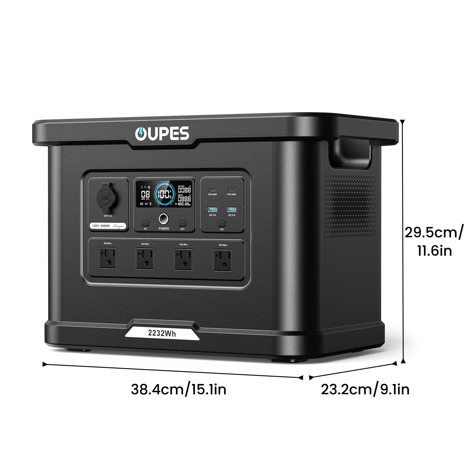 OUPES Exodus 2400 Lite Portable Power Station Solar Generator (2232Wh, 2400W Output) 6f4kk