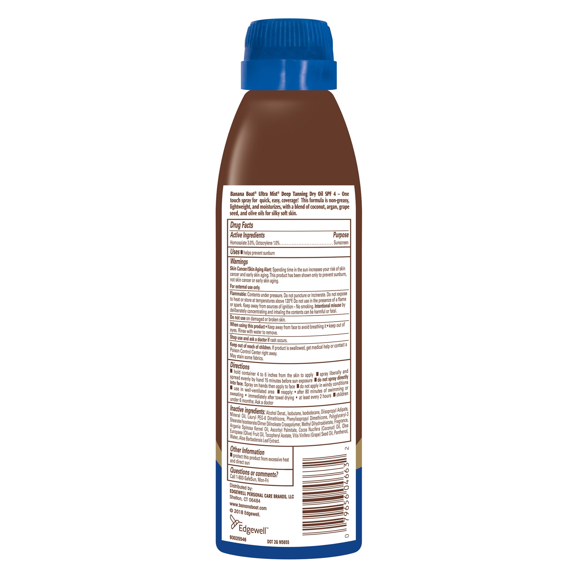 Banana Boat Deep Tanning Oil SPF 4 Sunscreen Spray (Clear, 6 oz) cm03p