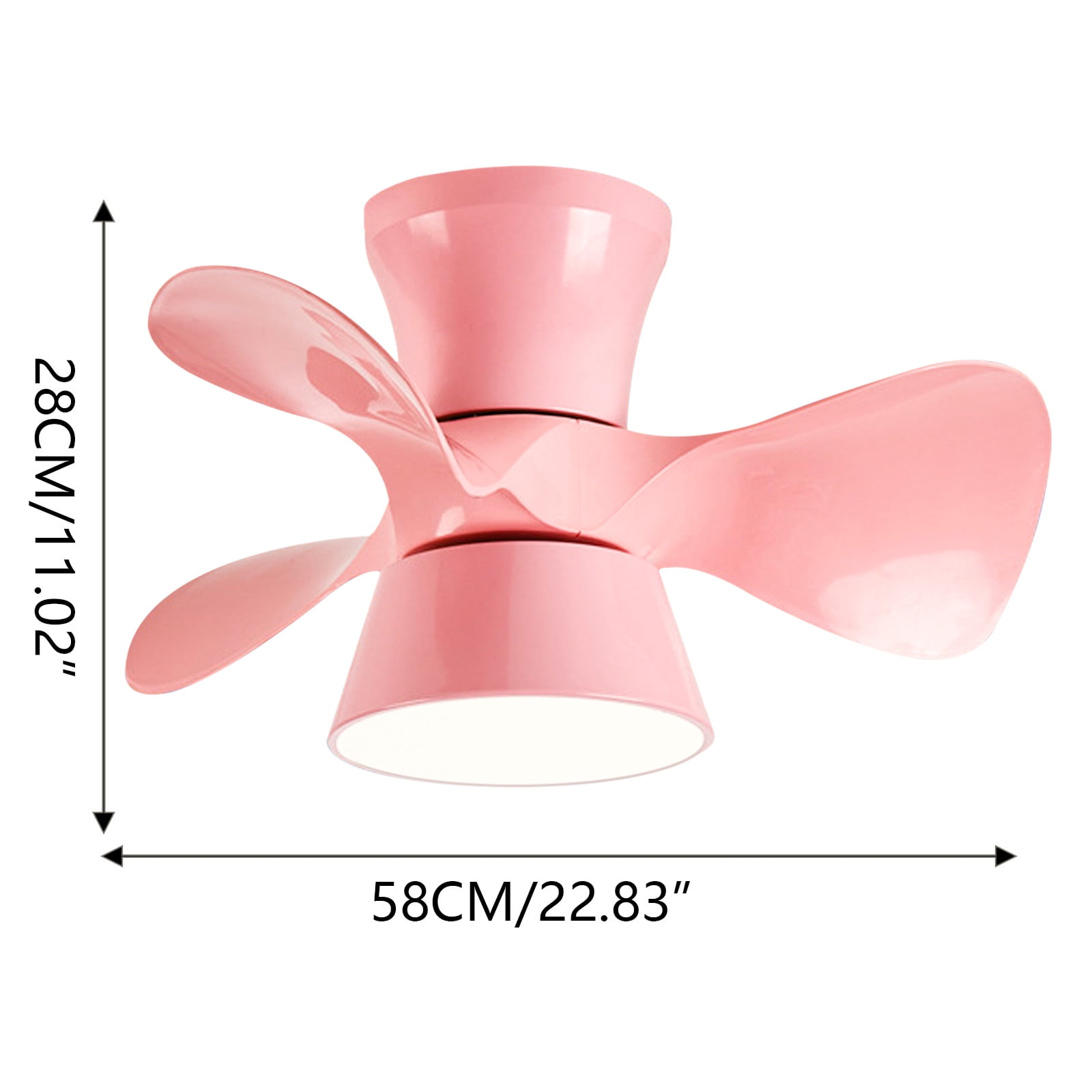 Xaoshaoyi Modern LED Ceiling Fan with Dimmable Light and Remote Control (Pink, 20 in) 3tlzg