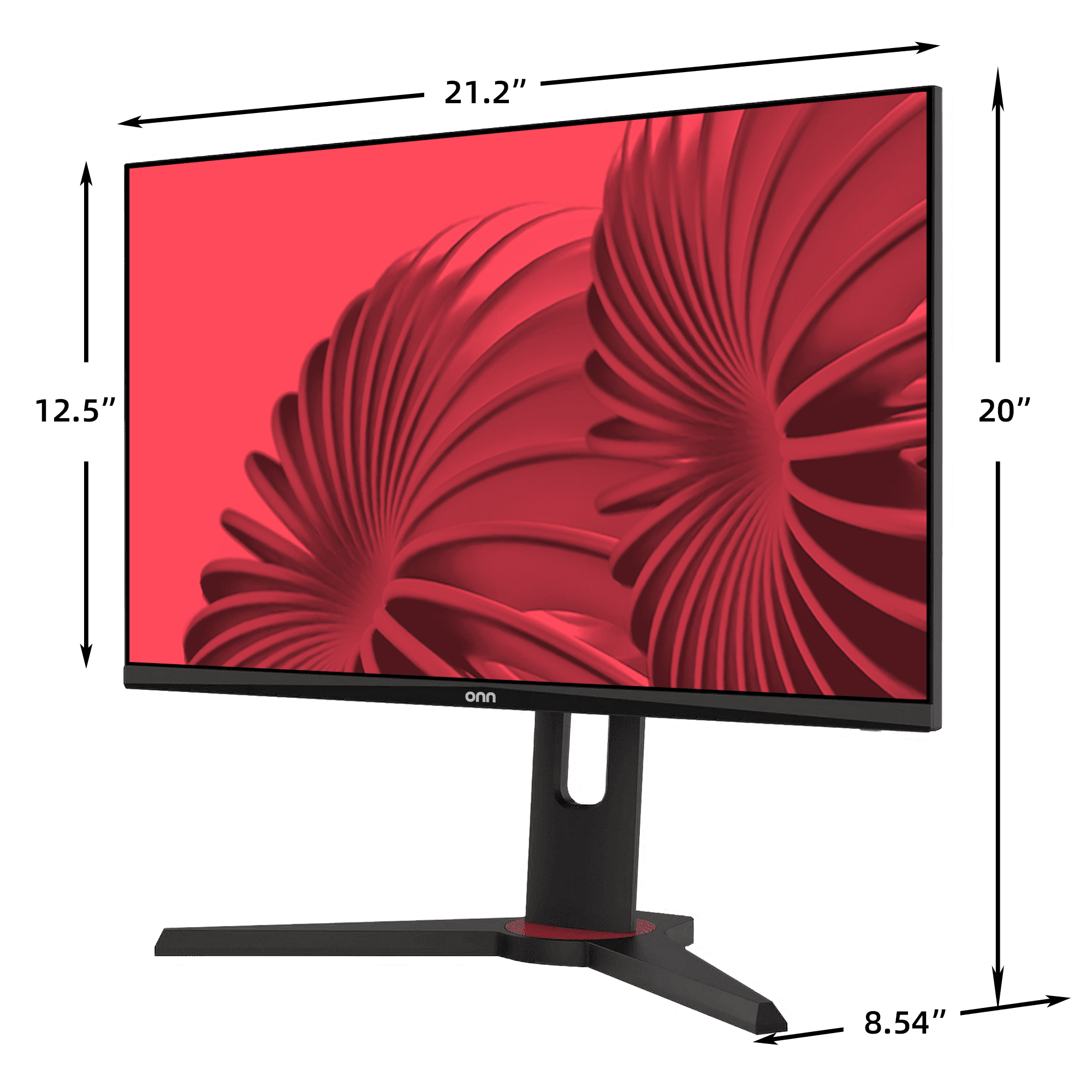 onn 24-inch FHD Gaming Monitor, 180Hz Refresh Rate, 1ms Response Time, FreeSync, Adjustable Stand (Black, 24 in) ug7xg