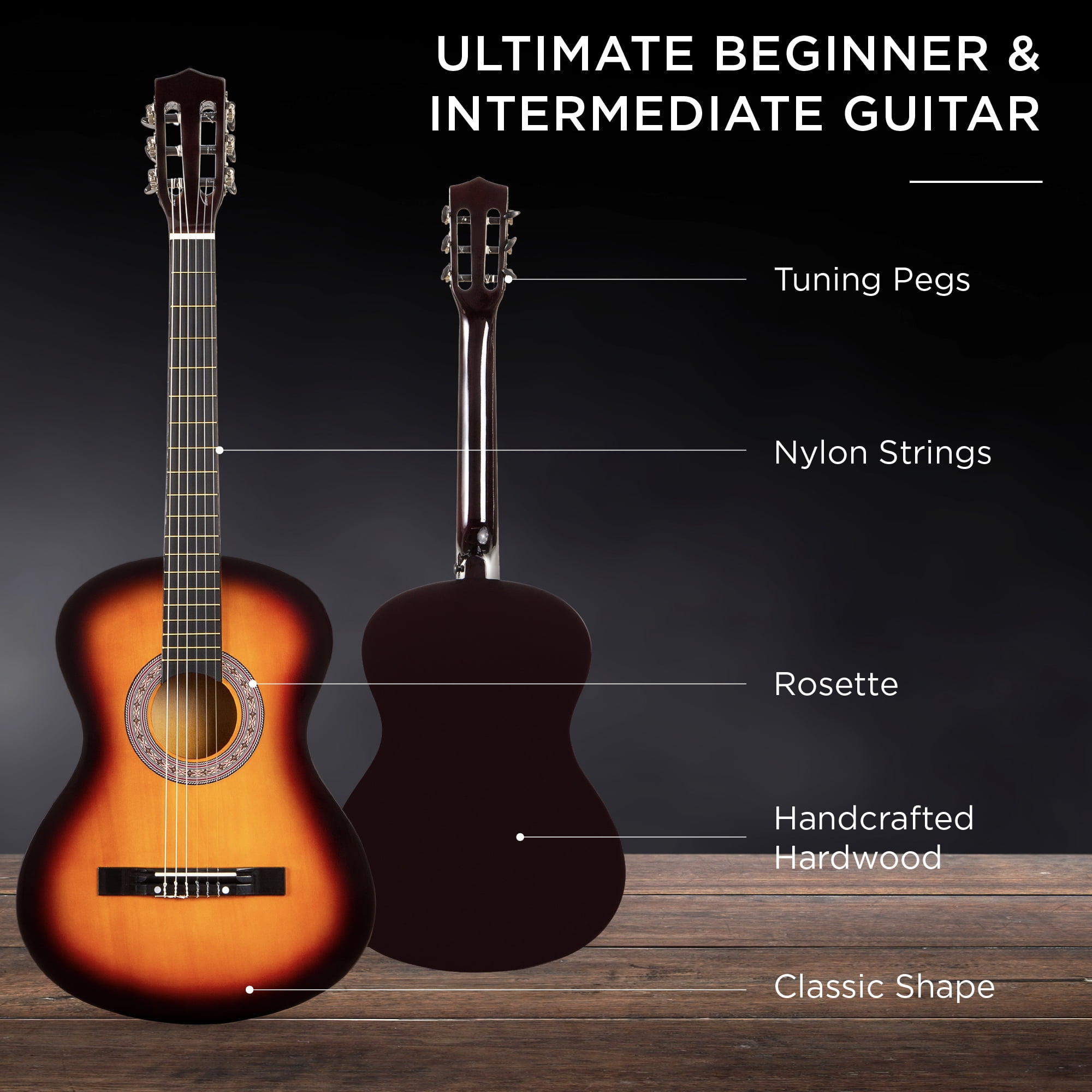 Best Choice Products 38in Beginner Acoustic Guitar Starter Kit with Gig Bag and Accessories (Sunburst, 38 in) cllb3
