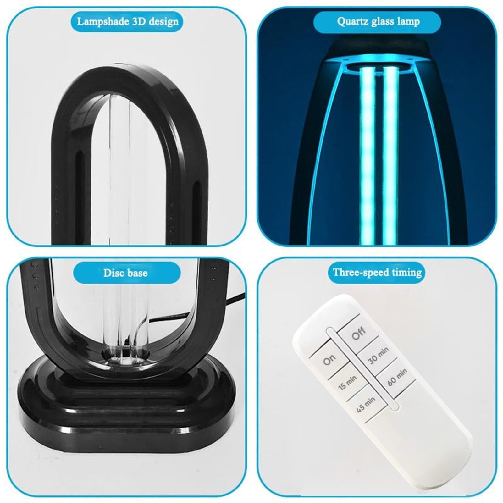 DEUUZHENQI 38W Ultraviolet UVC Lamp with Remote Control and Timer (White, 15.75 in) zaf2j - Image 4